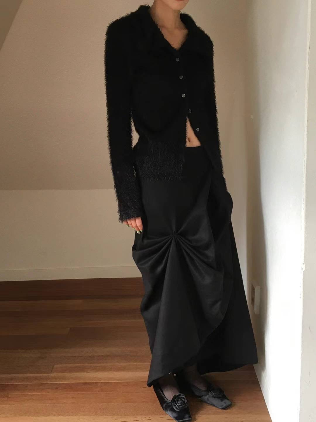 "Dahlia" 3D Bows Skirt (Black)