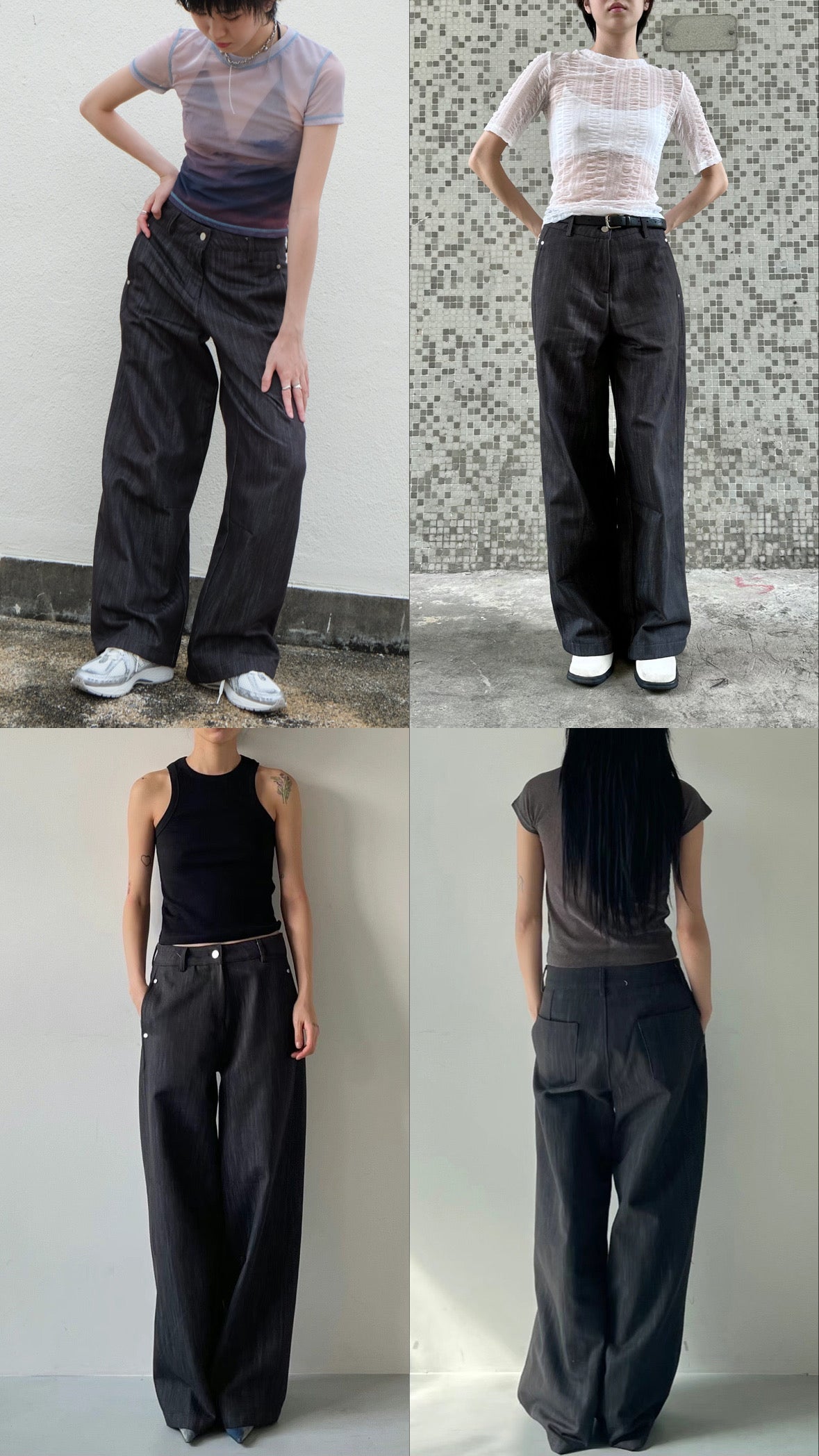 ✨推!"Strokes" Studded Relaxed Pants (3 Colours)