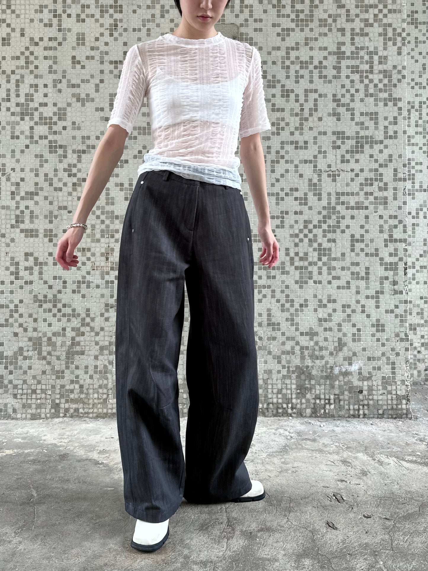 ✨推!"Strokes" Studded Relaxed Pants (3 Colours)