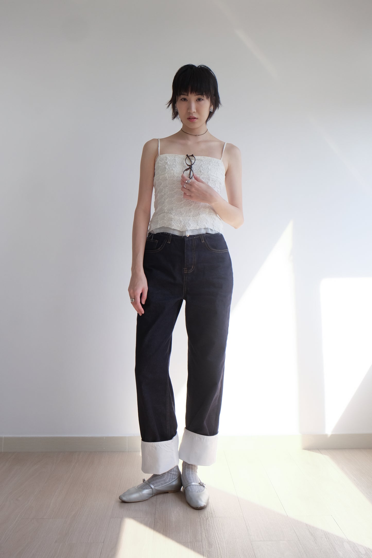✨推!"Bailey" 2-Way Hem Unwashed Jeans