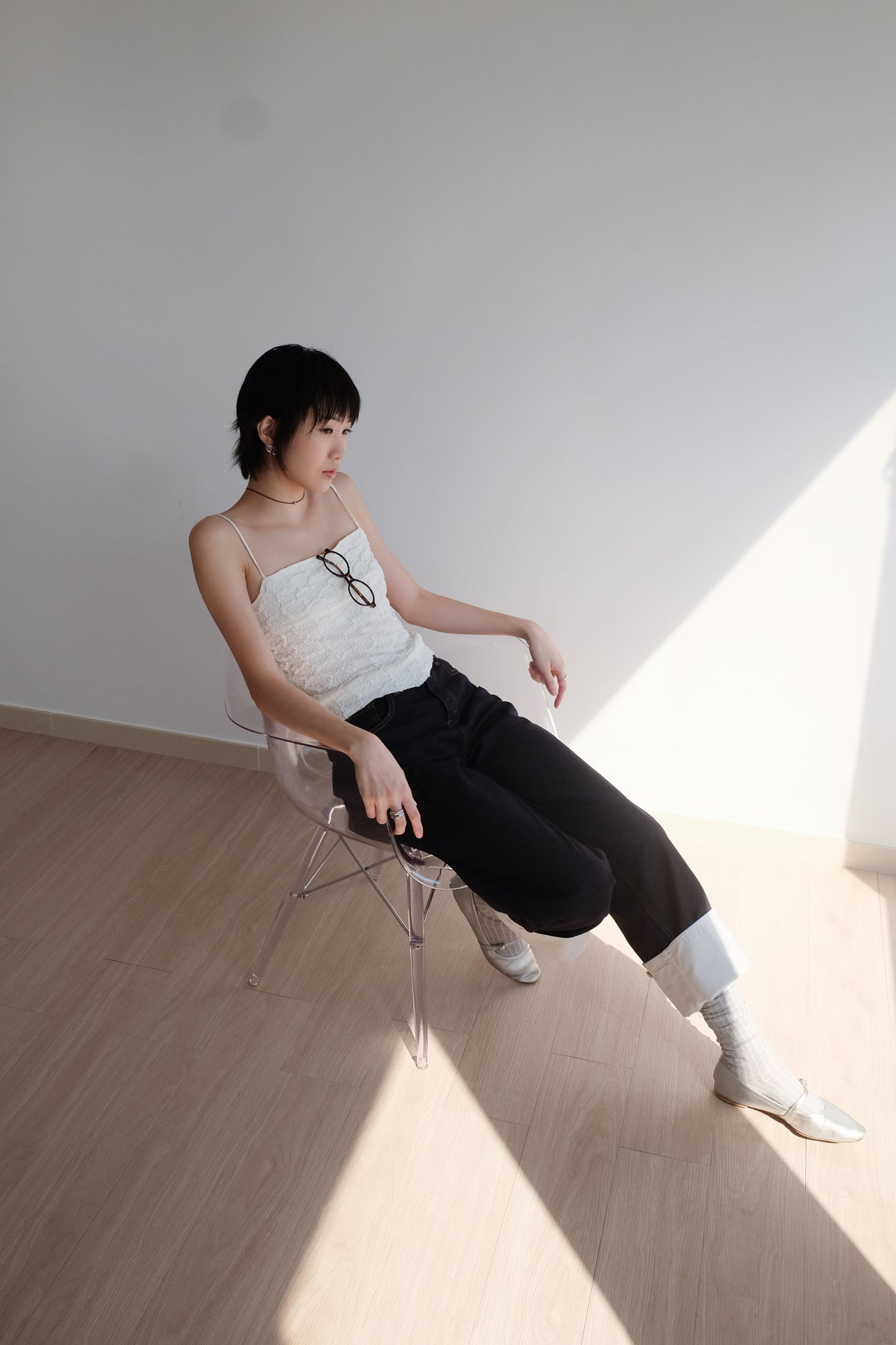 ✨推!"Bailey" 2-Way Hem Unwashed Jeans