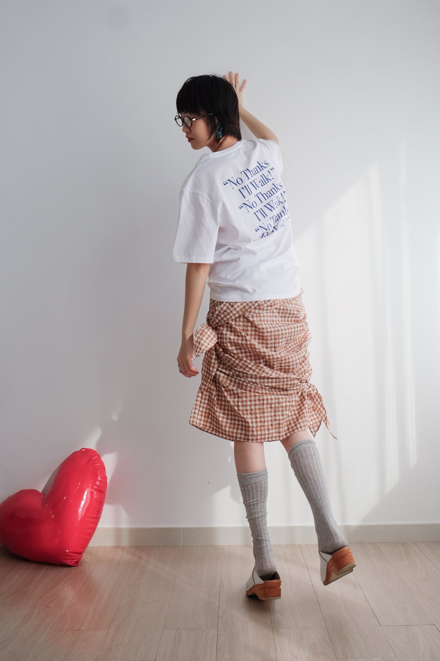 2-way Gingham Knots Top/ Skirt (Brown)