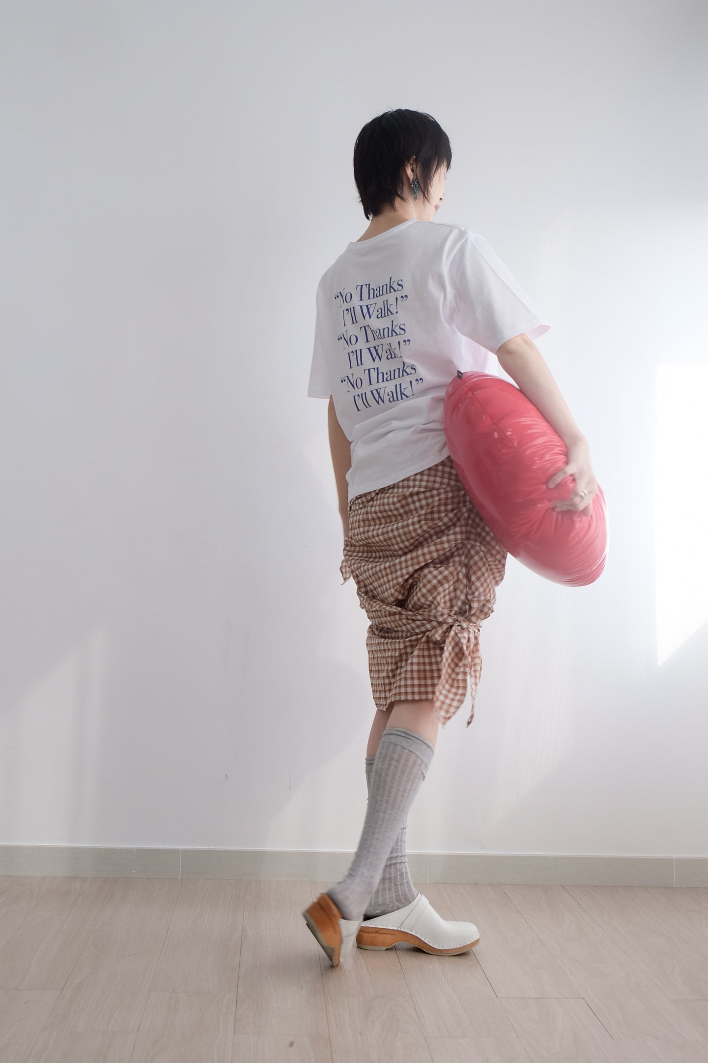2-way Gingham Knots Top/ Skirt (Brown)