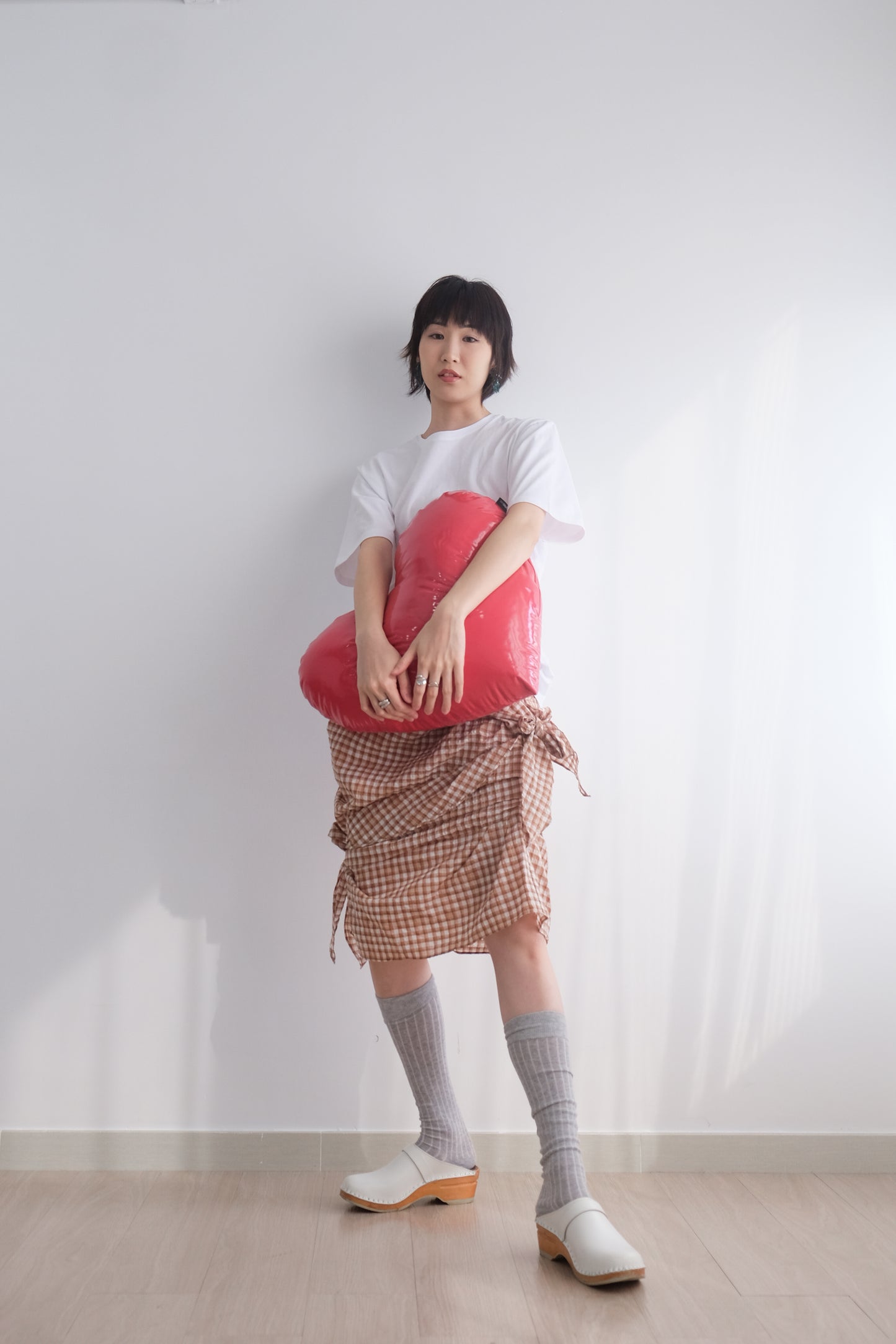 2-way Gingham Knots Top/ Skirt (Brown)