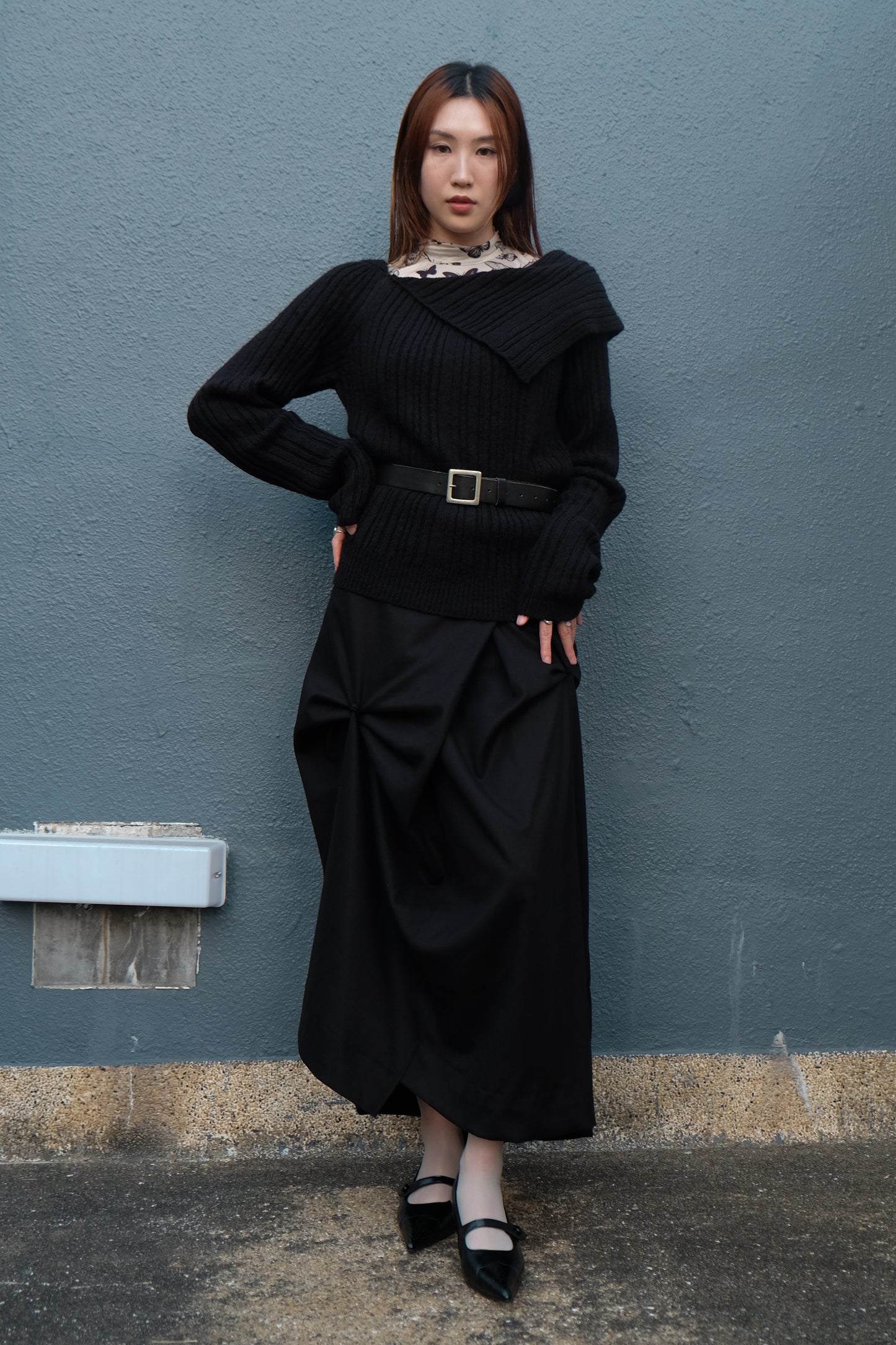 "Dahlia" 3D Bows Skirt (Black)