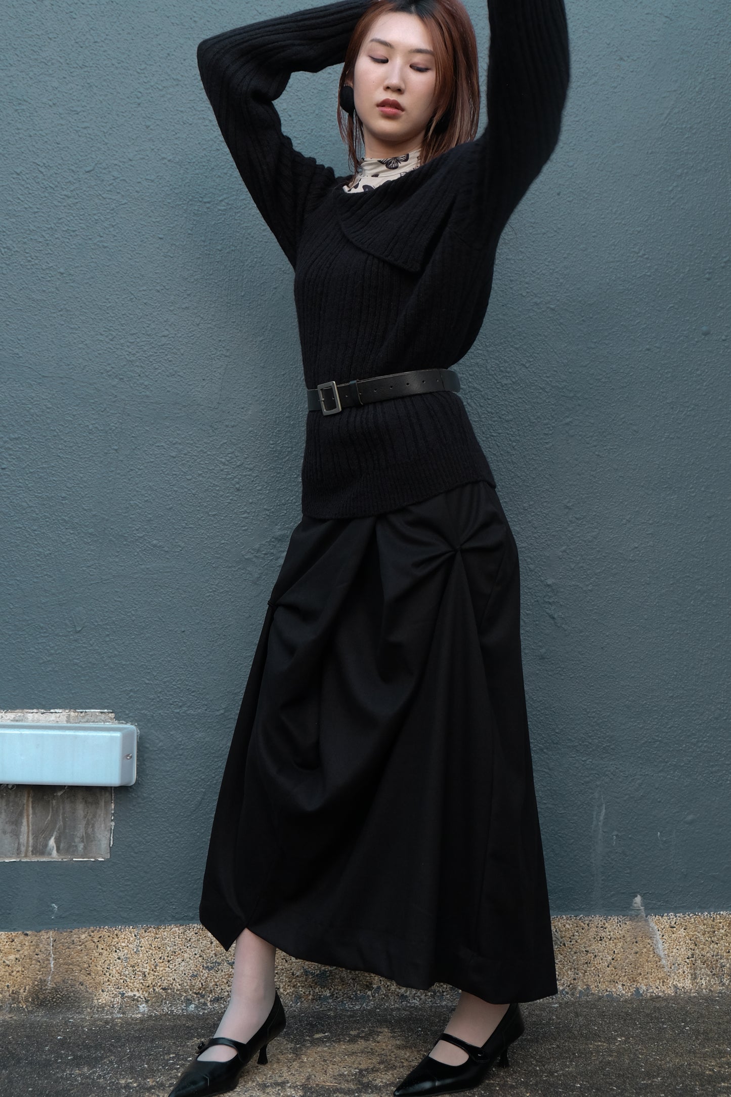 "Dahlia" 3D Bows Skirt (Black)