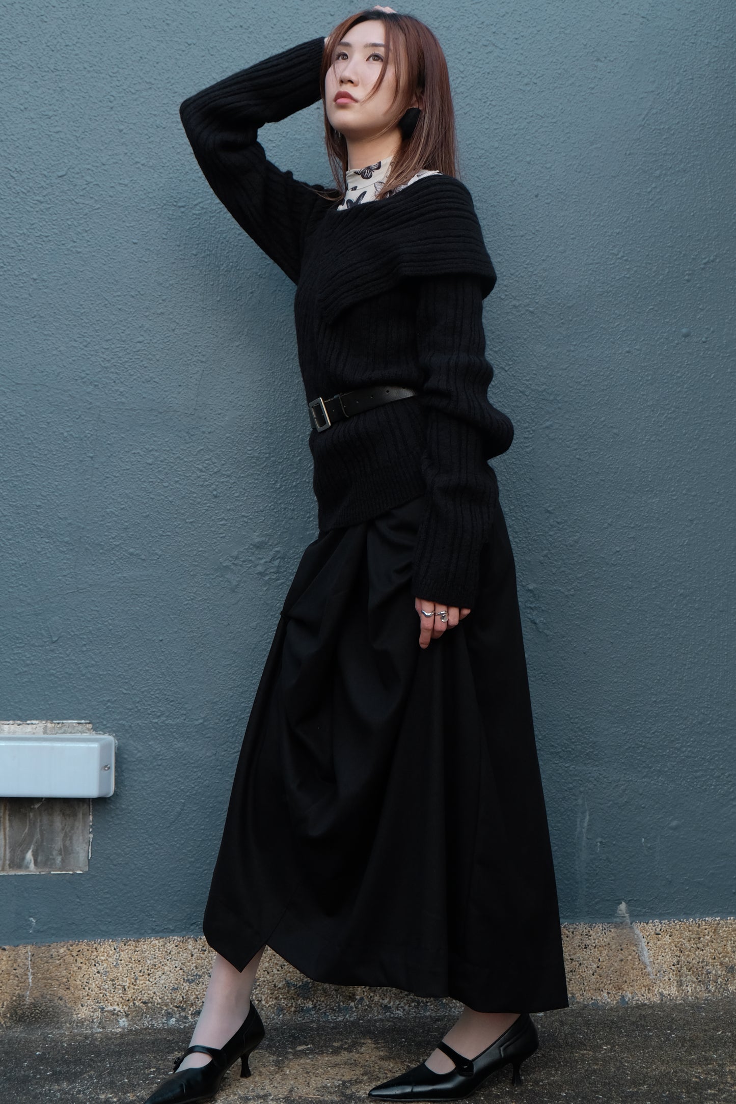 "Dahlia" 3D Bows Skirt (Black)