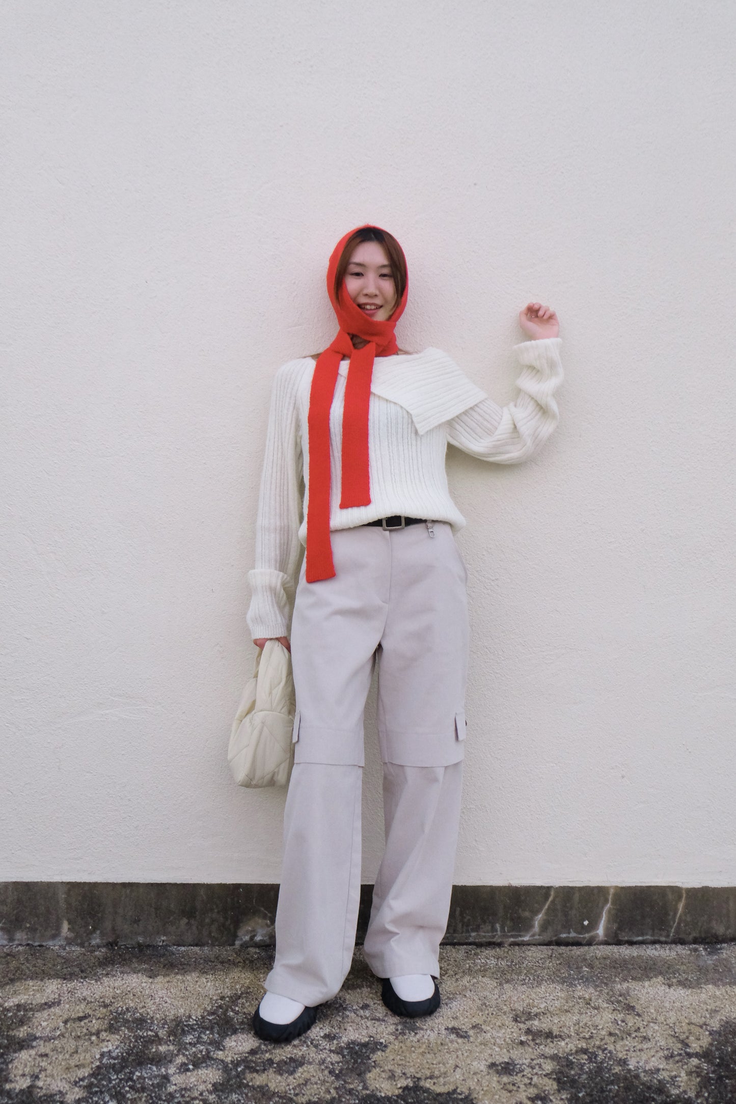 ✨推!"Jesse" Cargo Pants with Buckles (Ivory)