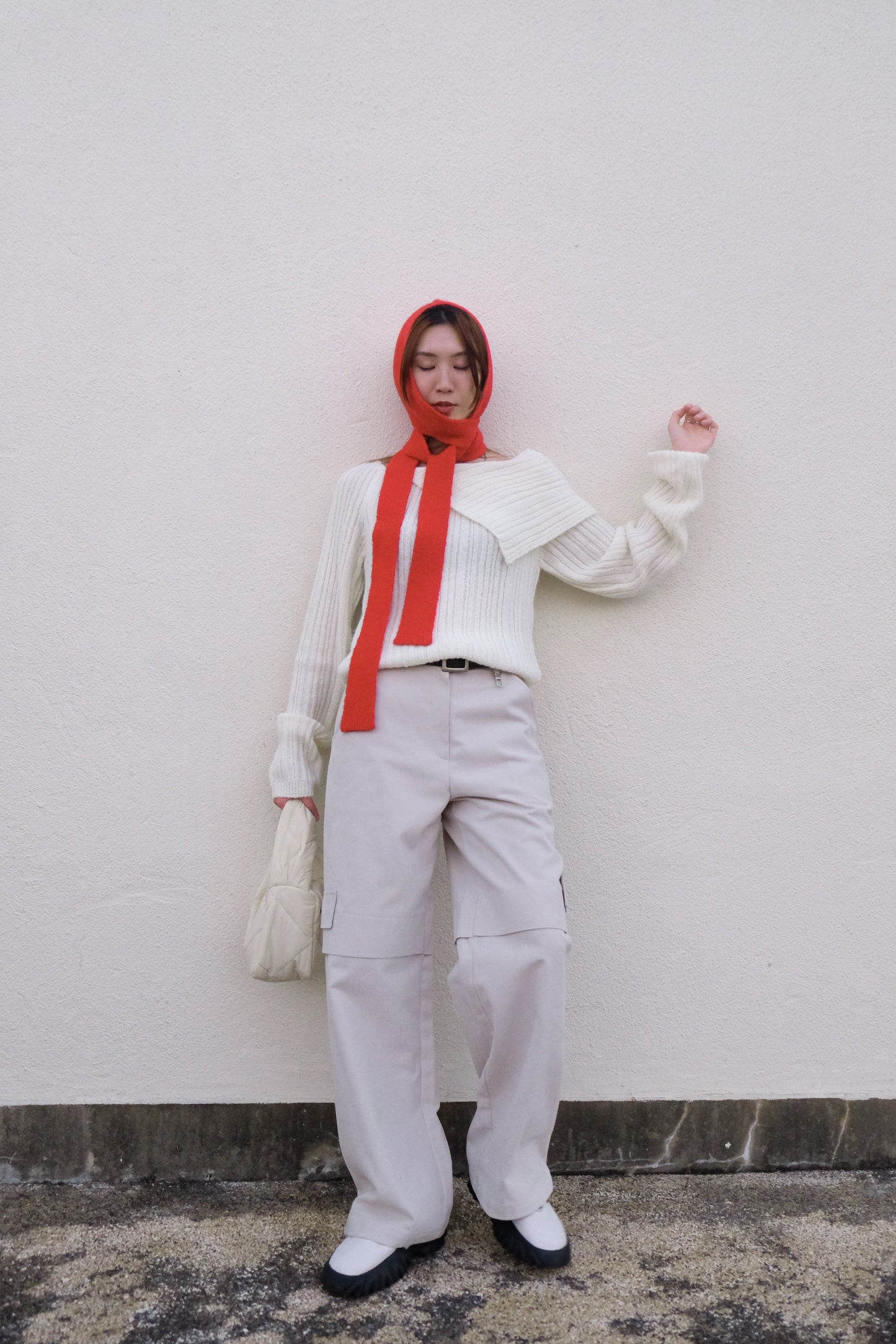 ✨推!"Jesse" Cargo Pants with Buckles (Ivory)