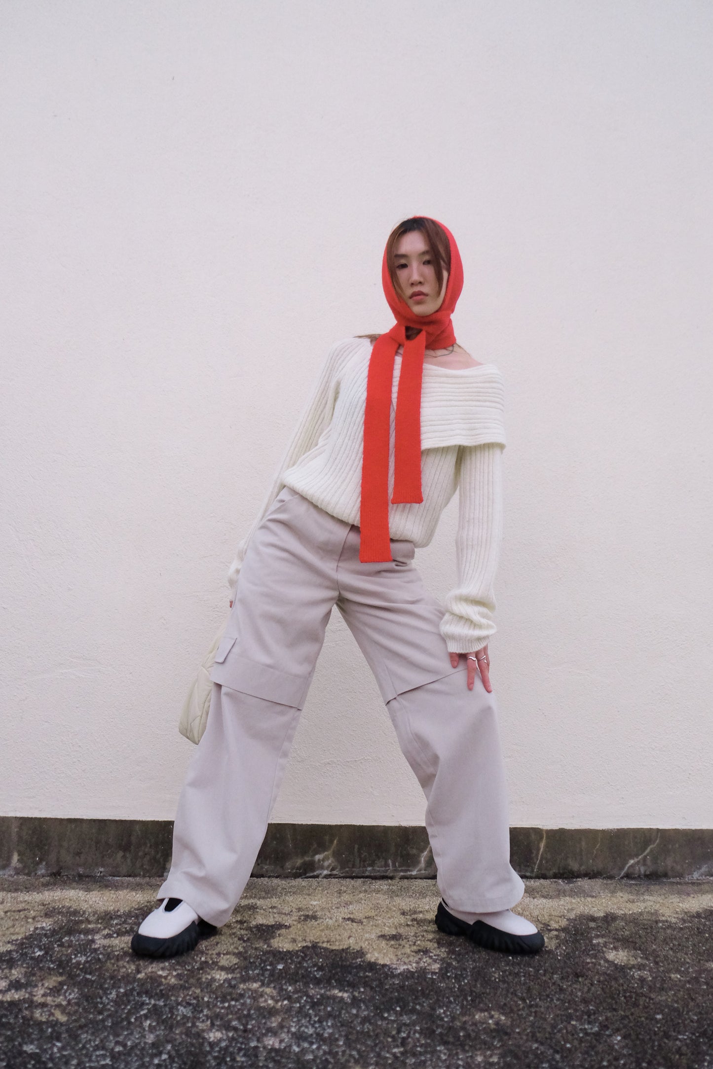 ✨推!"Jesse" Cargo Pants with Buckles (Ivory)