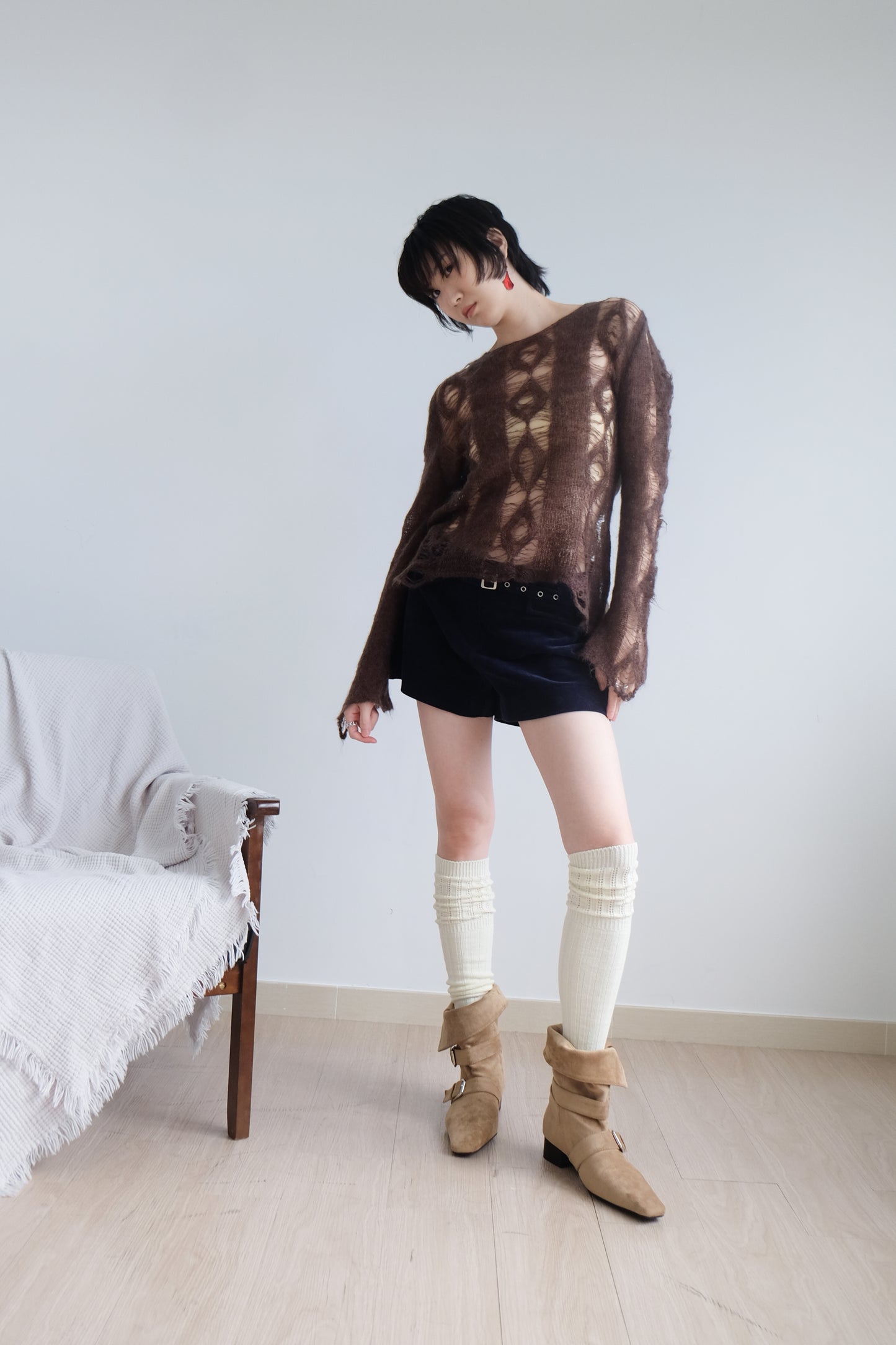 "Blair" Belted Corduroy Shorts