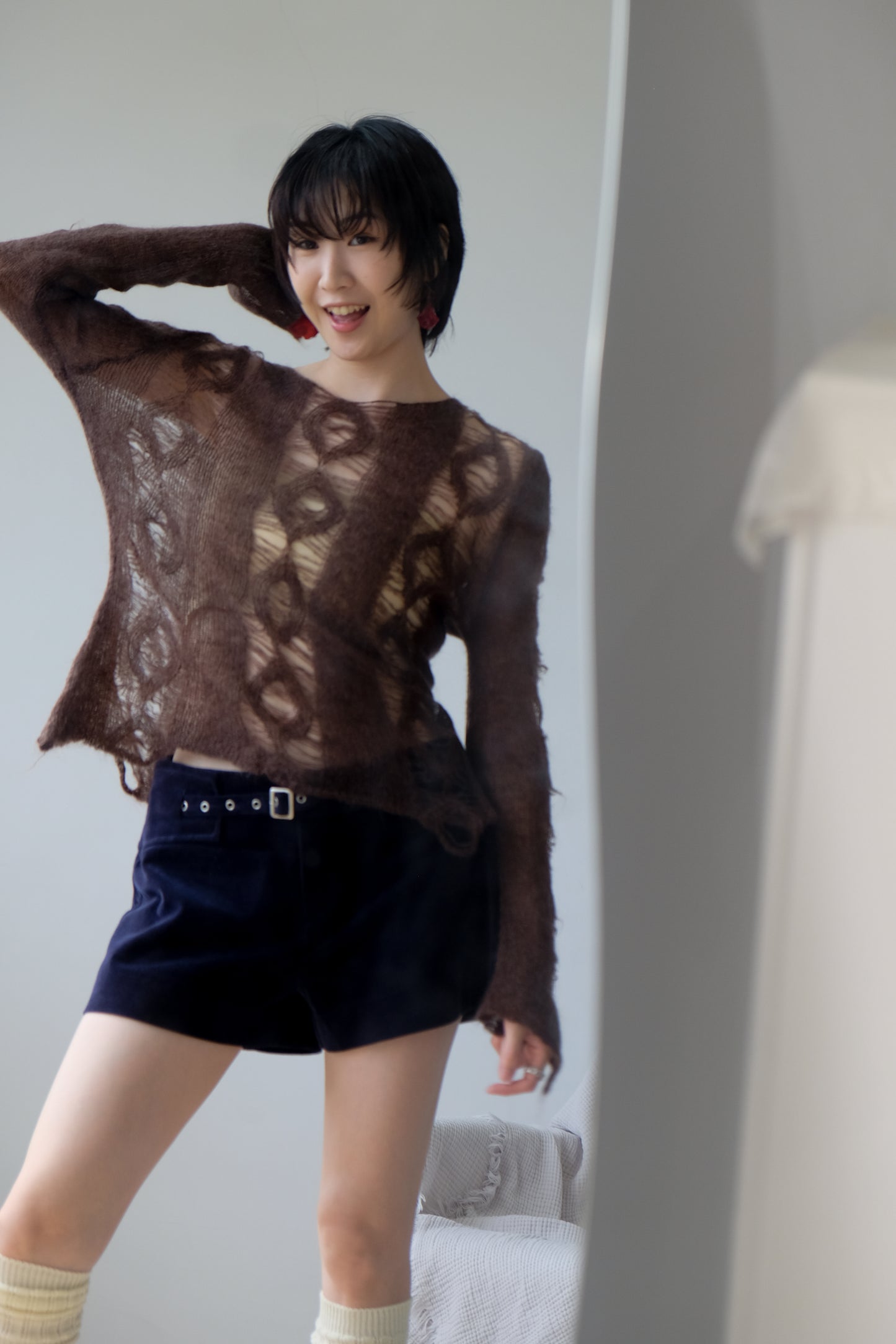 "Blair" Belted Corduroy Shorts