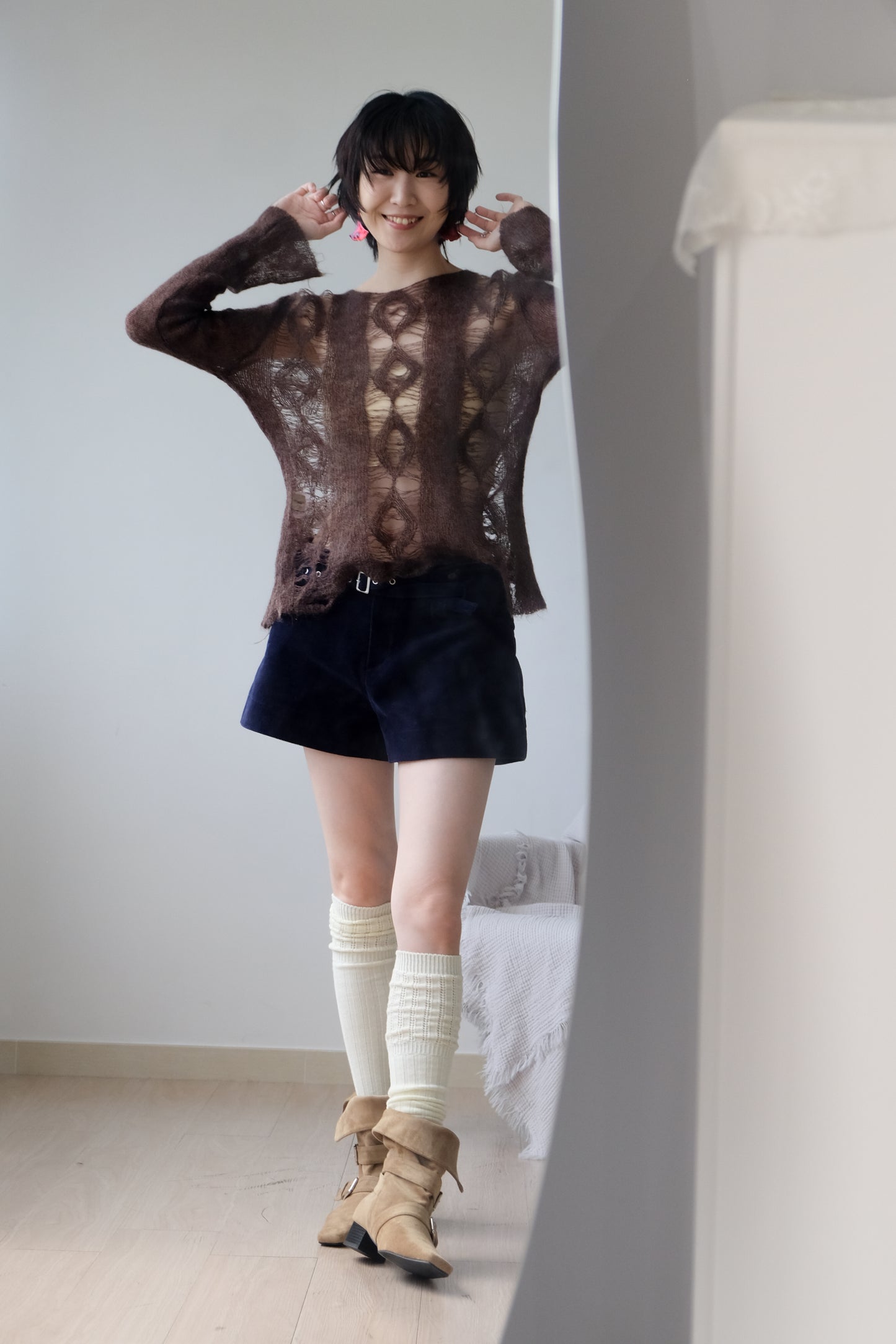 "Blair" Belted Corduroy Shorts