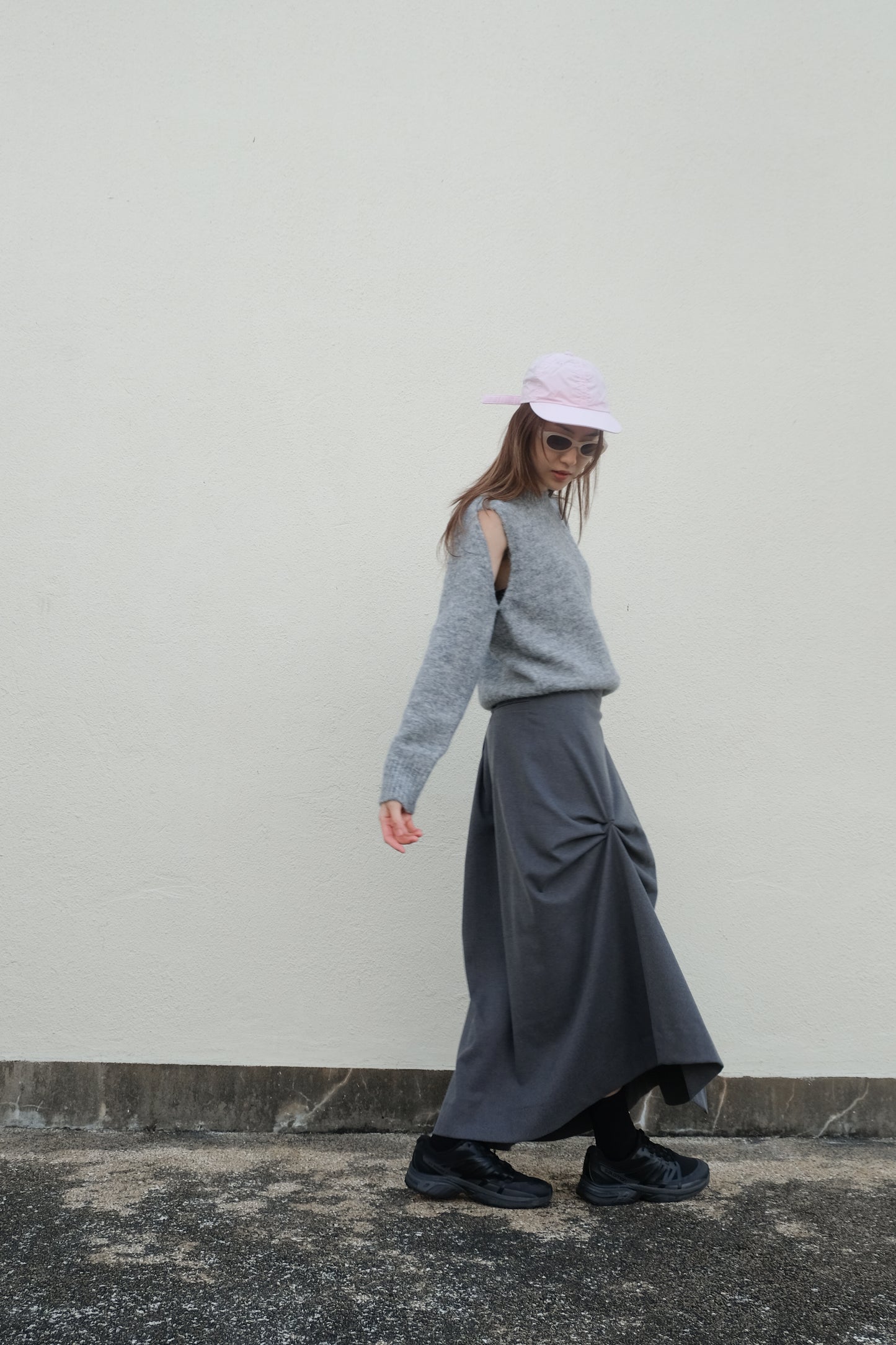 "Dahlia" 3D Bows Skirt (Grey)