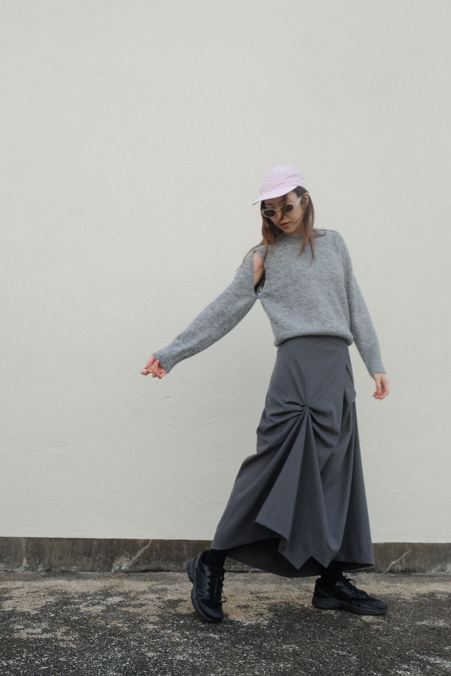 "Dahlia" 3D Bows Skirt (Grey)