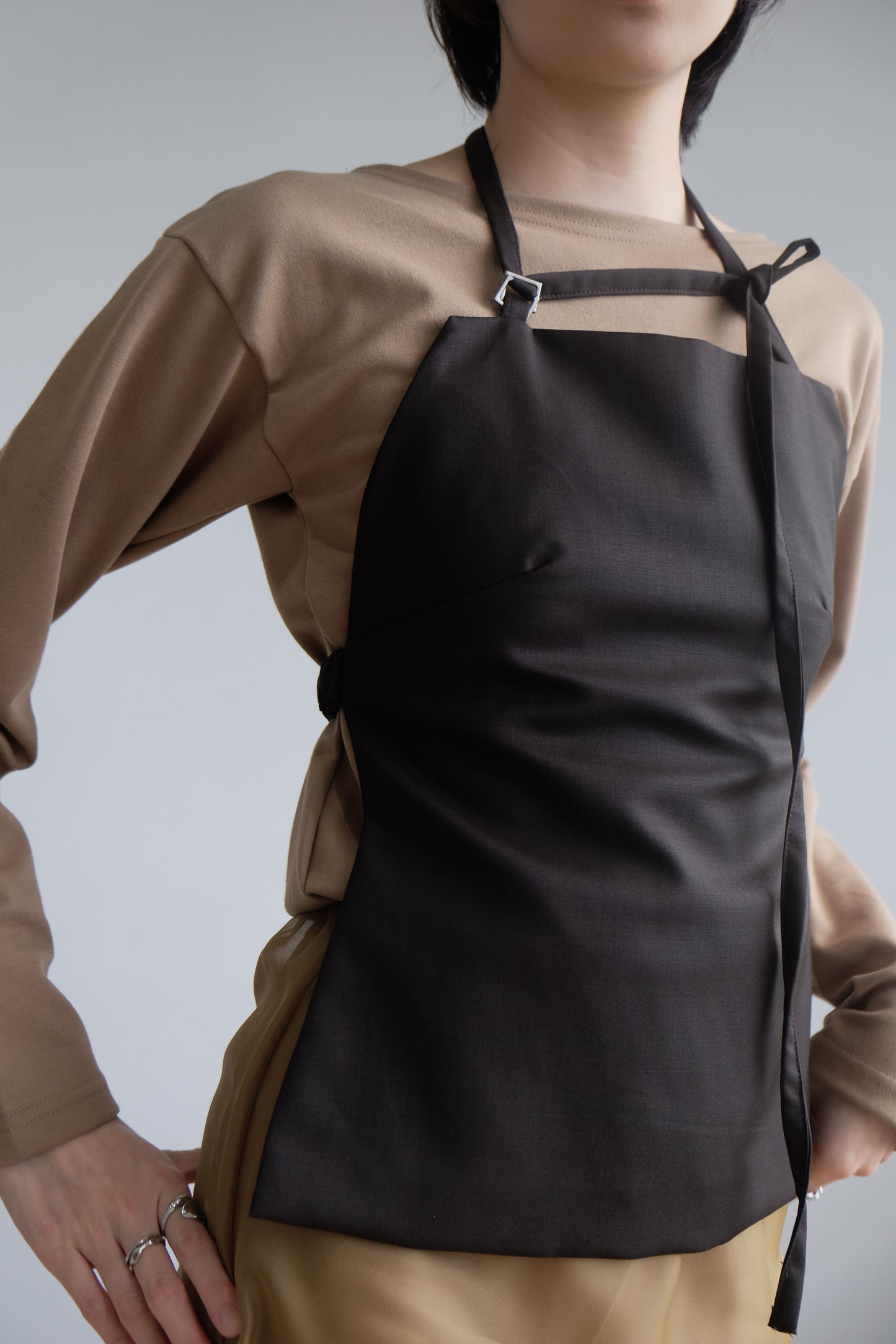 "Tiff" 50%Wool Backless Corset (Brown)