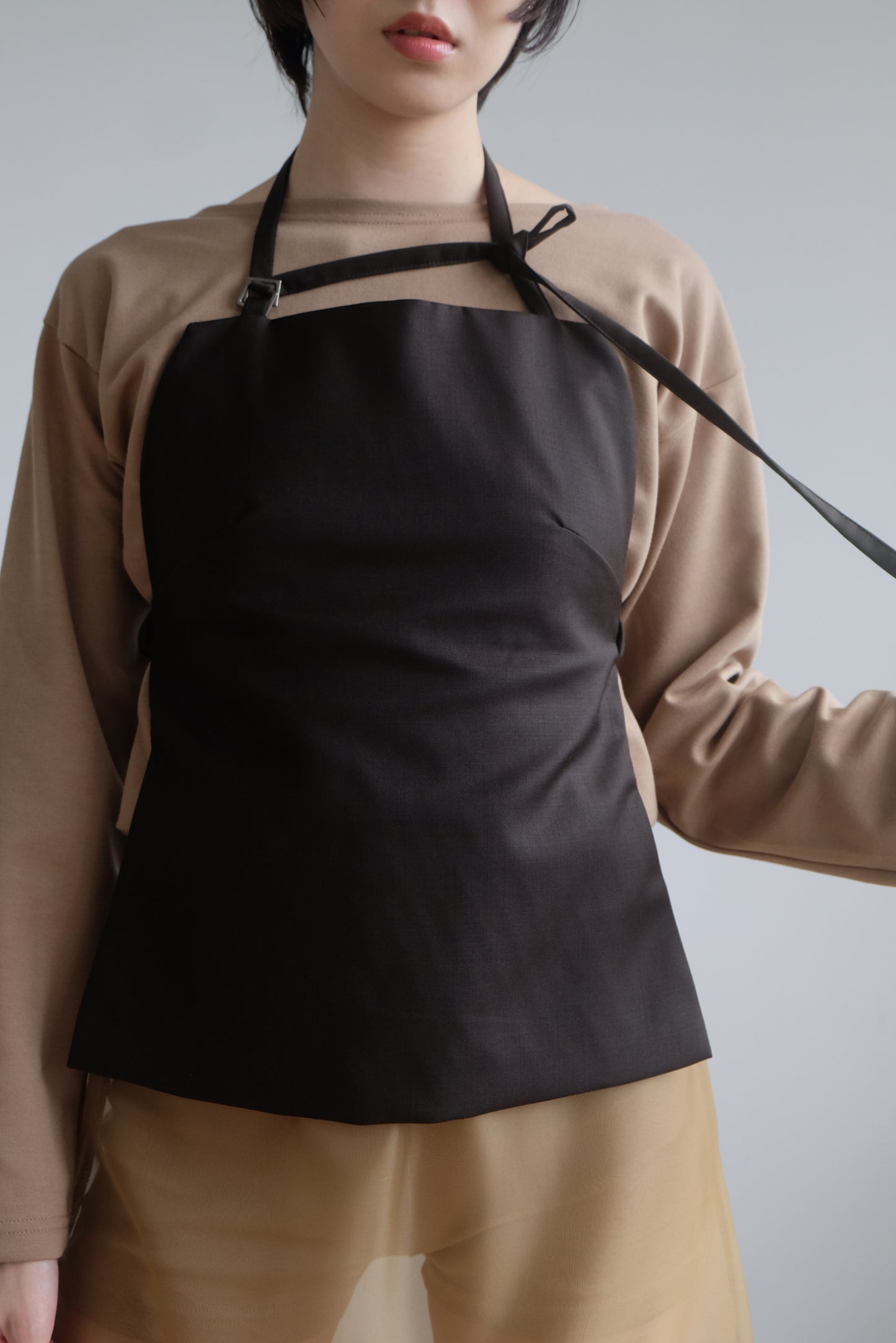 "Tiff" 50%Wool Backless Corset (Brown)