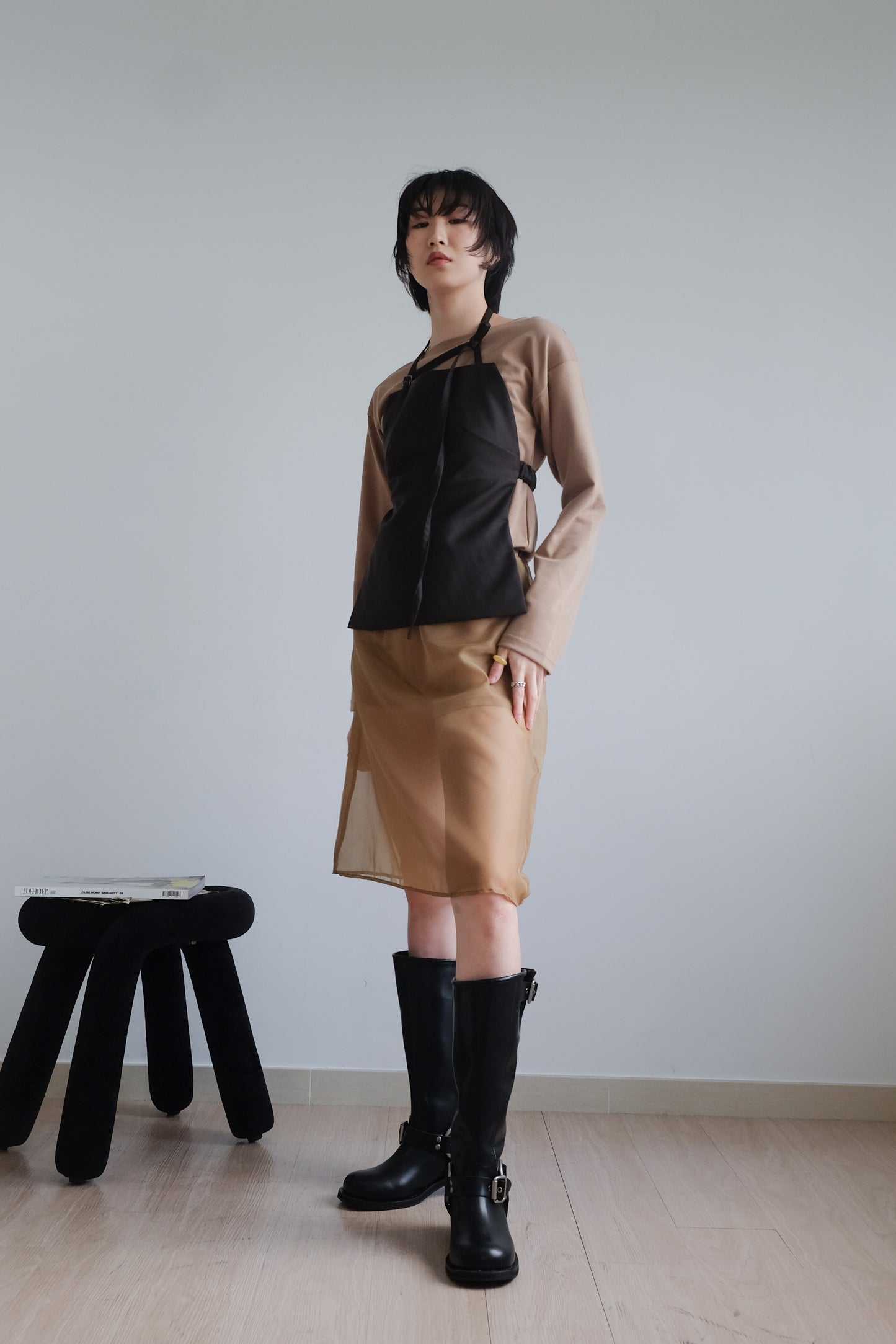 "Tiff" 50%Wool Backless Corset (Brown)