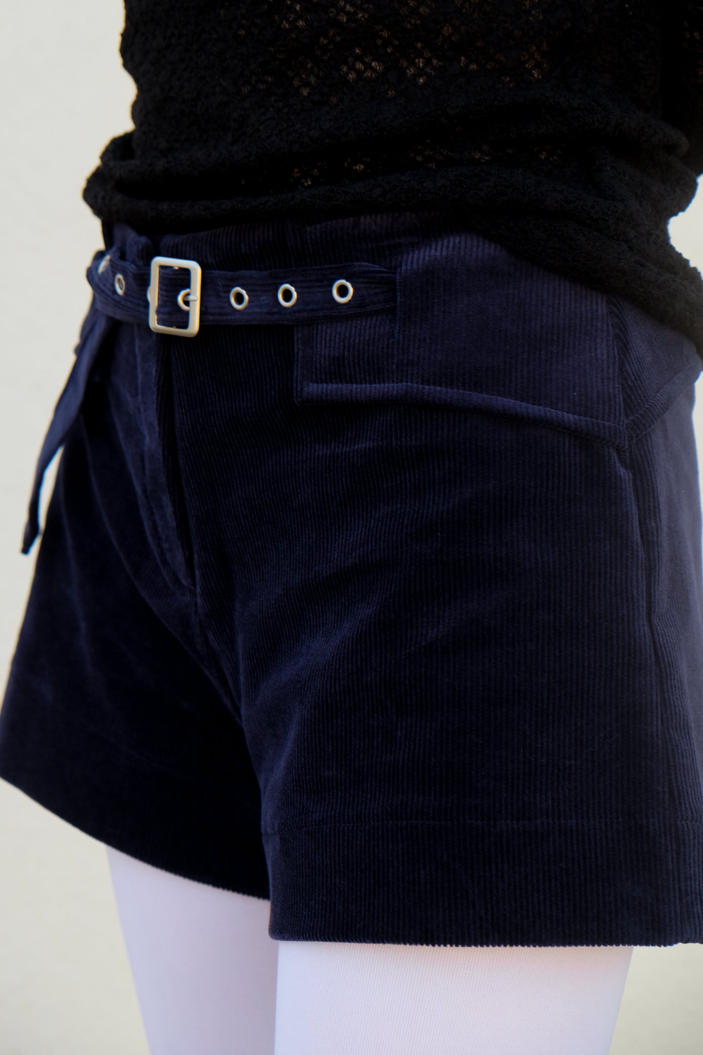 "Blair" Belted Corduroy Shorts