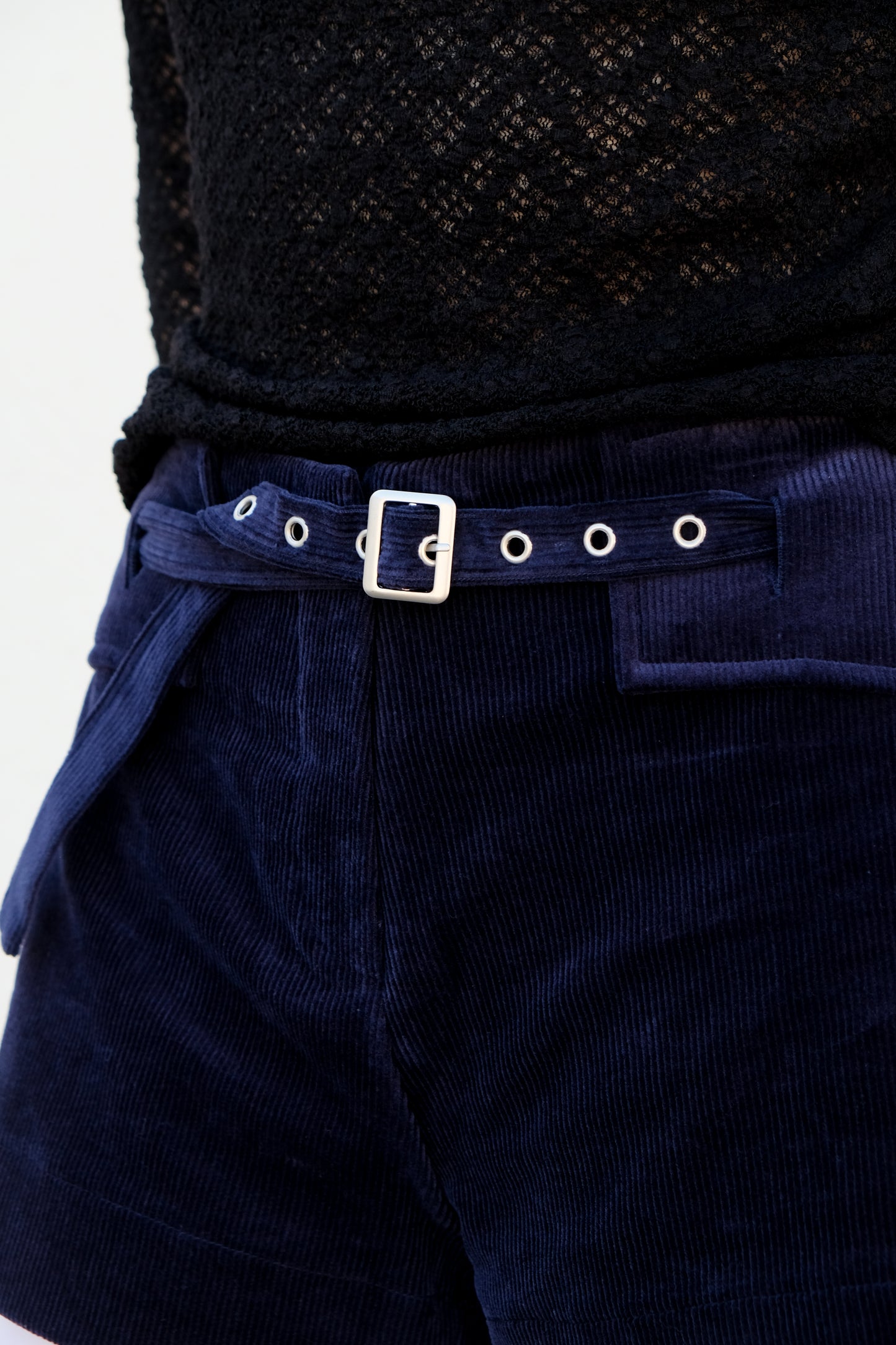 "Blair" Belted Corduroy Shorts