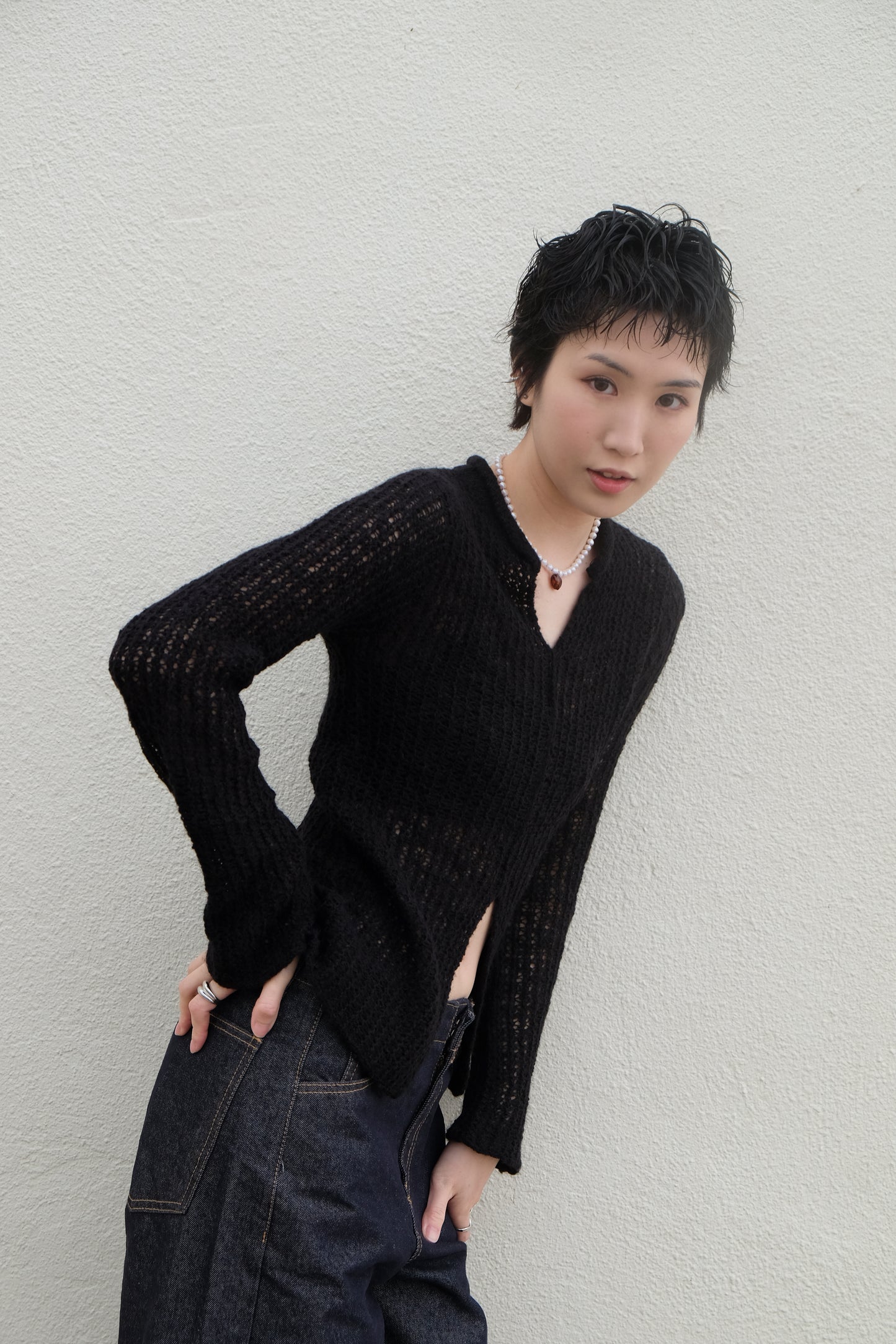"Lily" Net Top (Green/ Black)