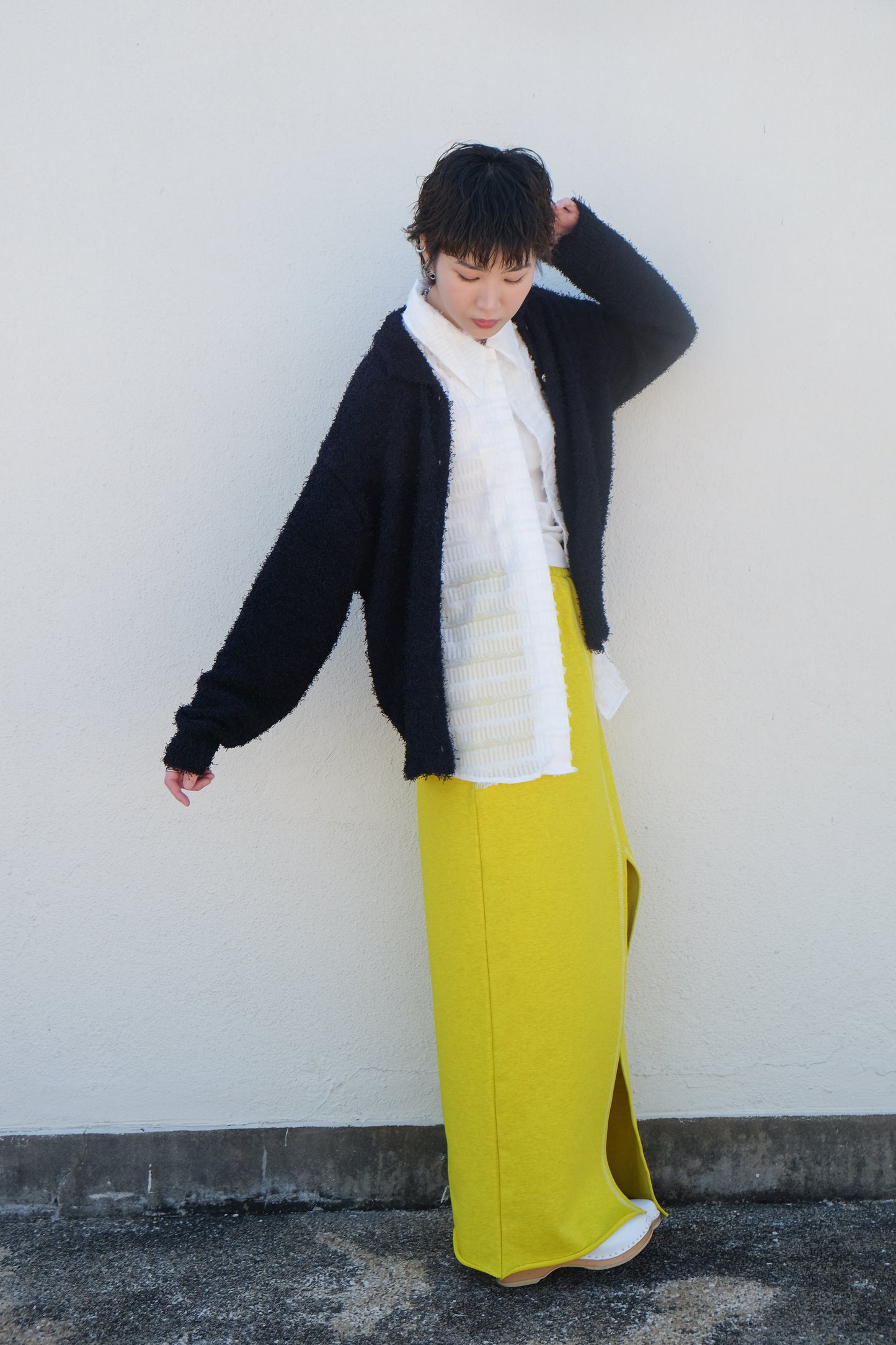 ✨推!Feather See-through Shirt (White)