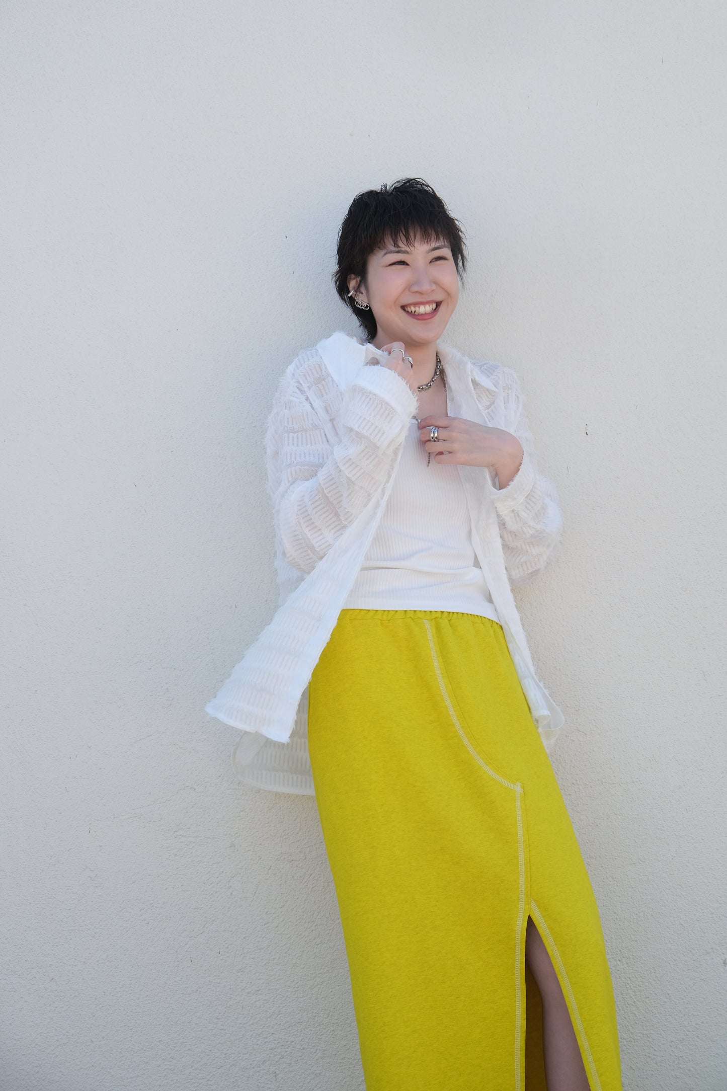 ✨推!Feather See-through Shirt (White)