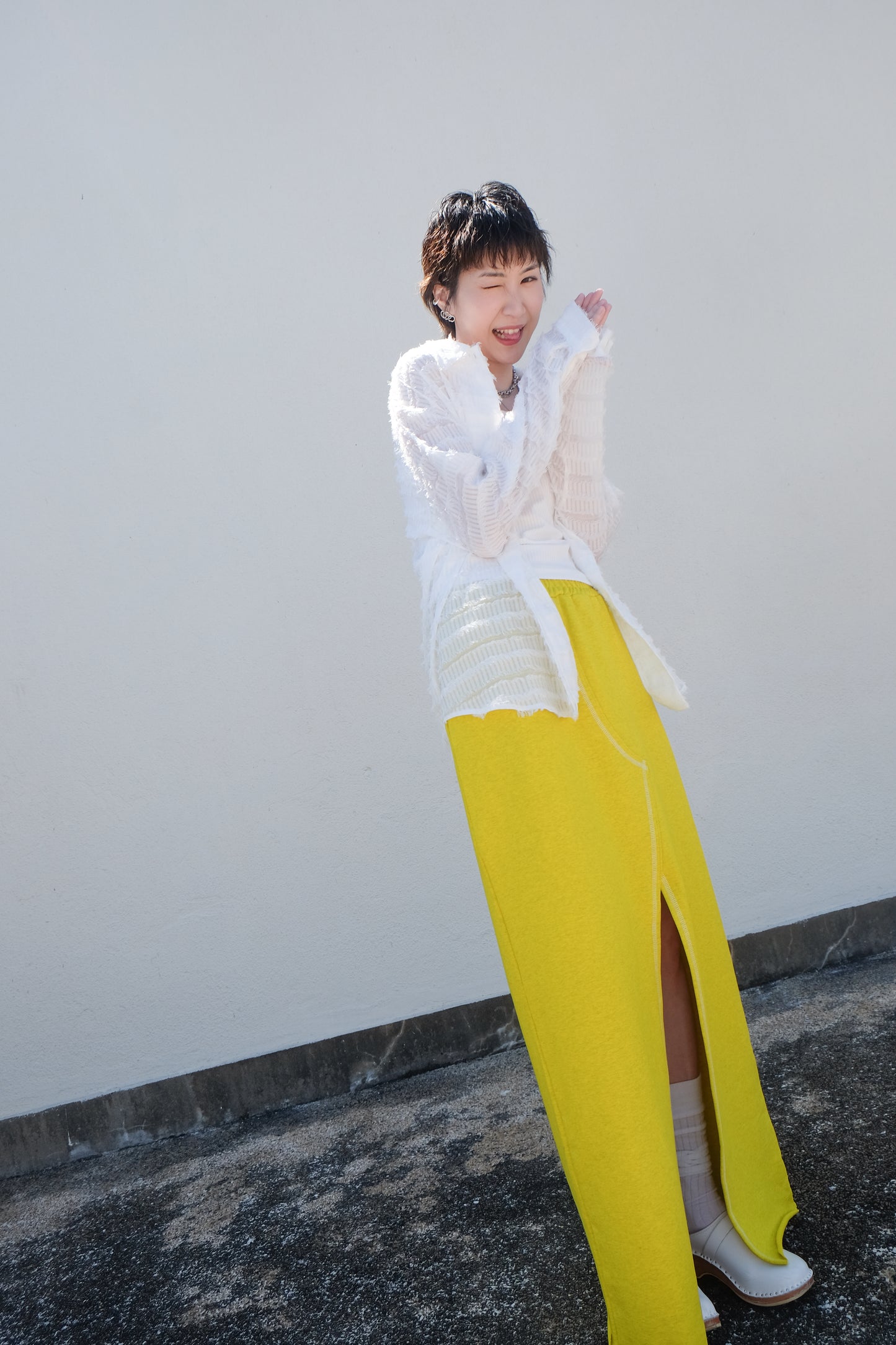 ✨推!Feather See-through Shirt (White)