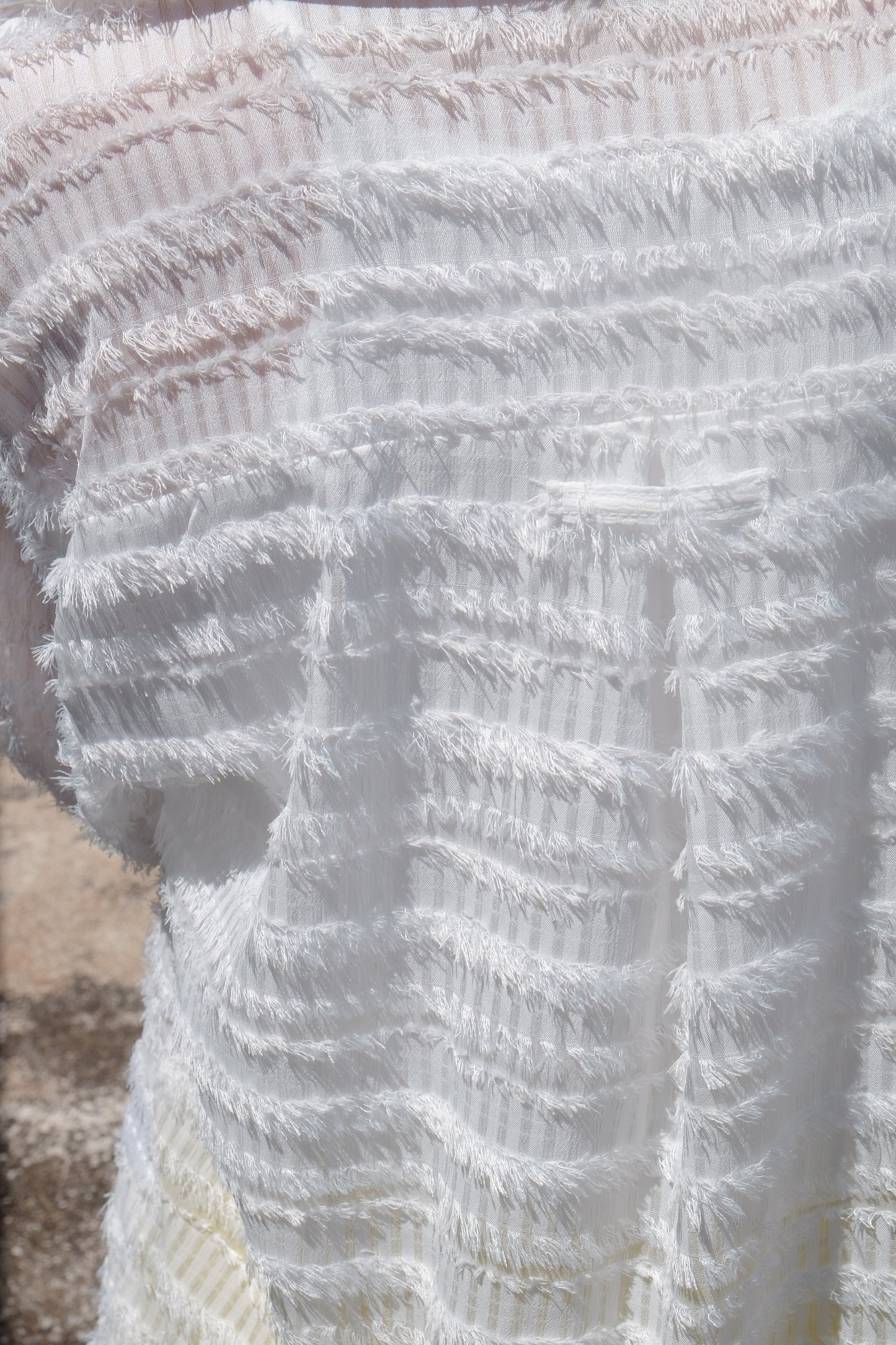 ✨推!Feather See-through Shirt (White)