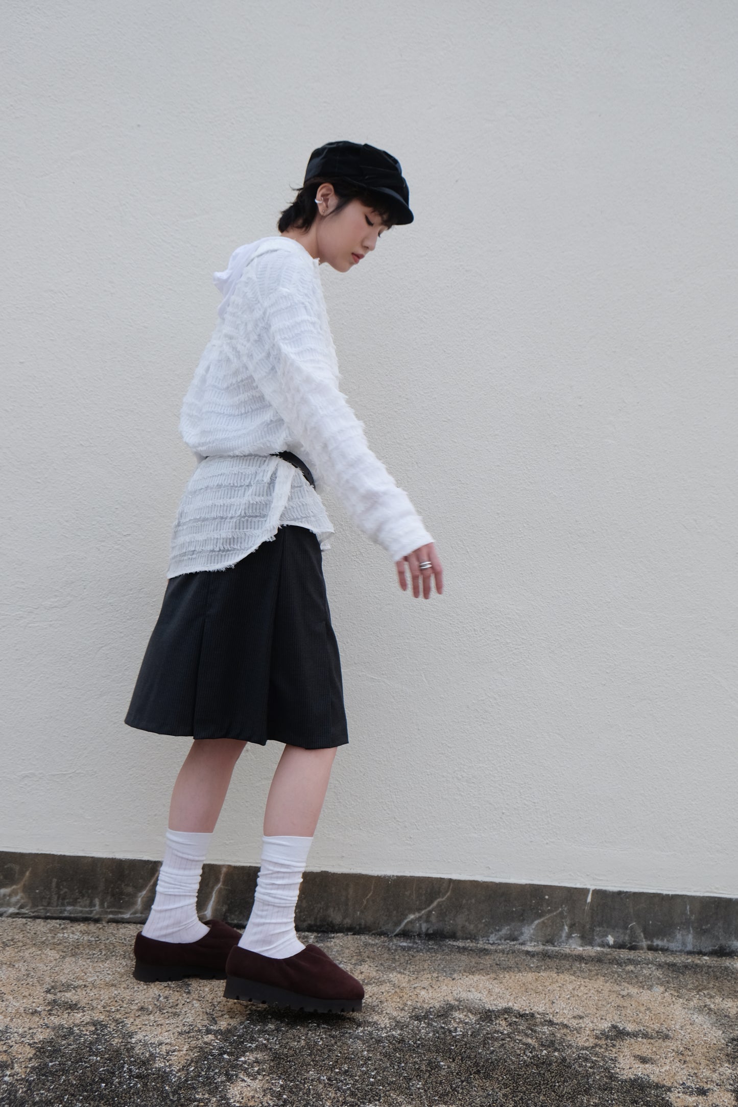 ✨推!Feather See-through Shirt (White)