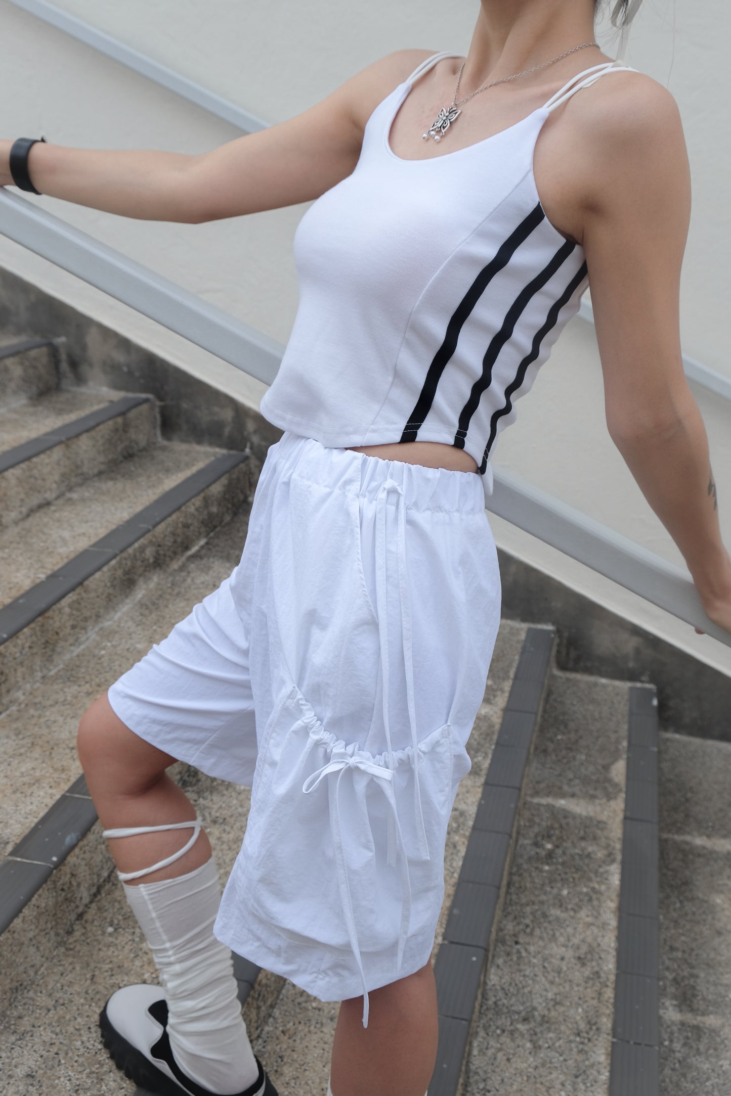✨推!"Ballet Boy" Ribboned Shorts (White)