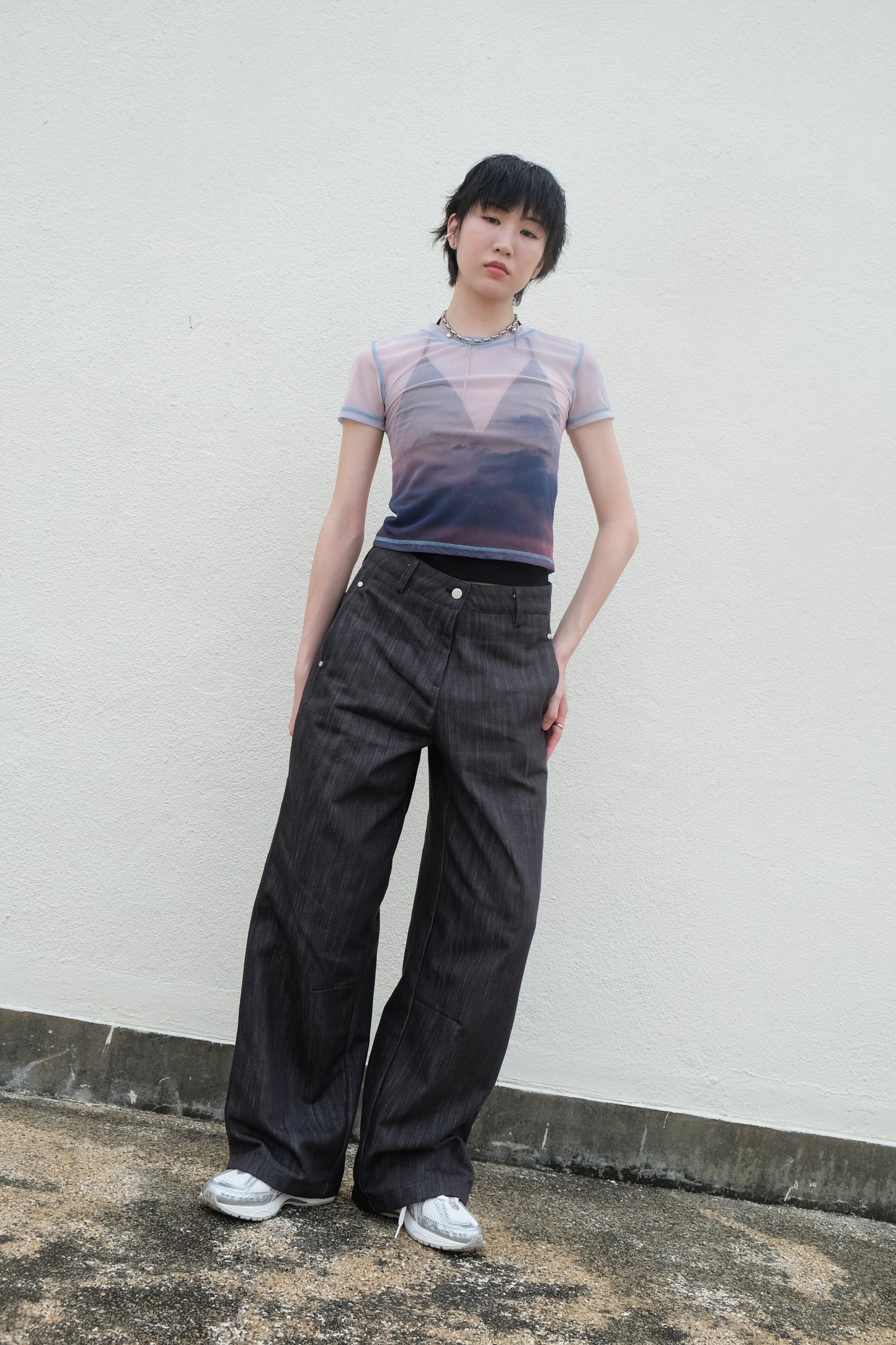 ✨推!"Strokes" Studded Relaxed Pants (3 Colours)