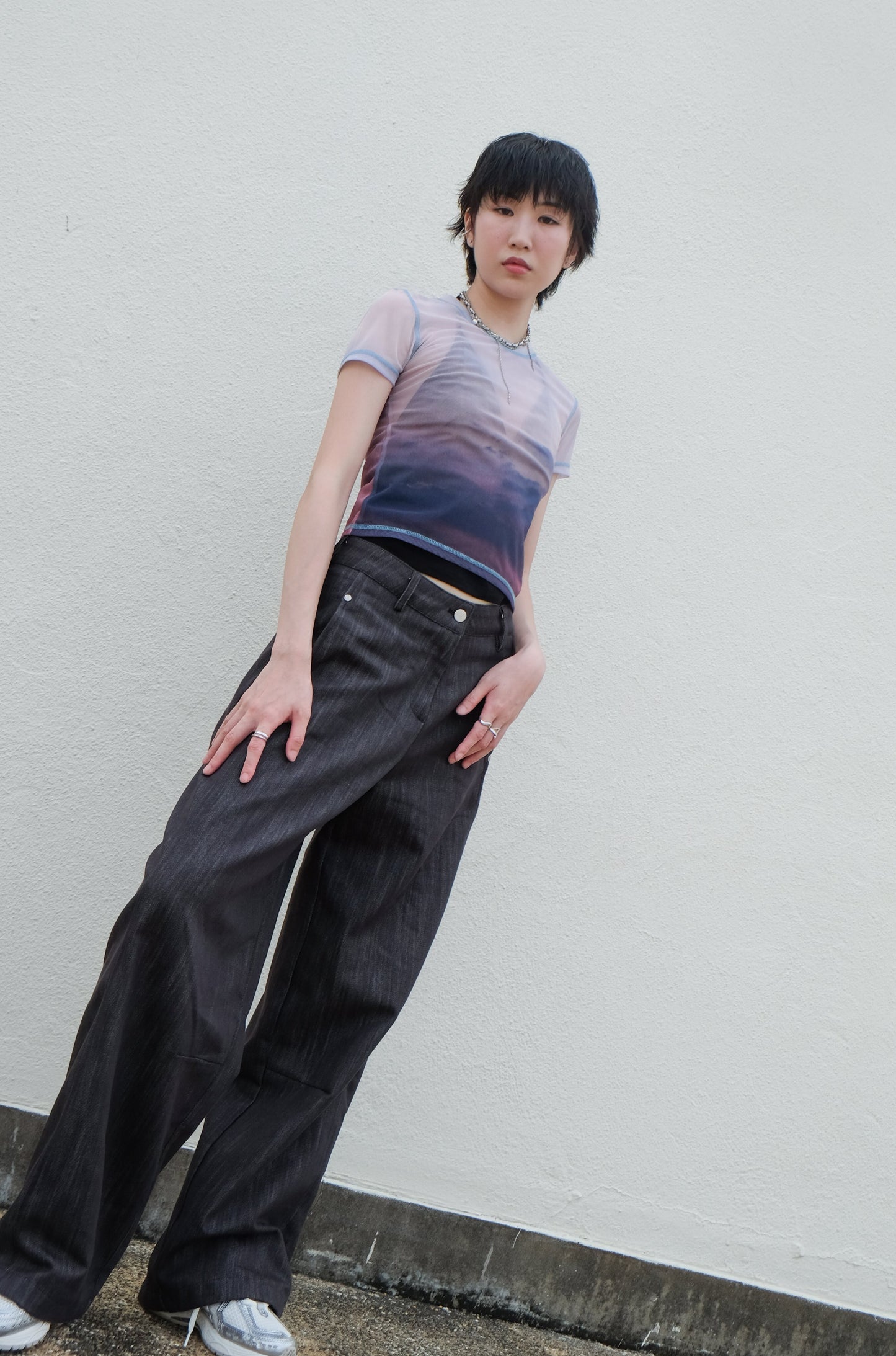 ✨推!"Strokes" Studded Relaxed Pants (3 Colours)