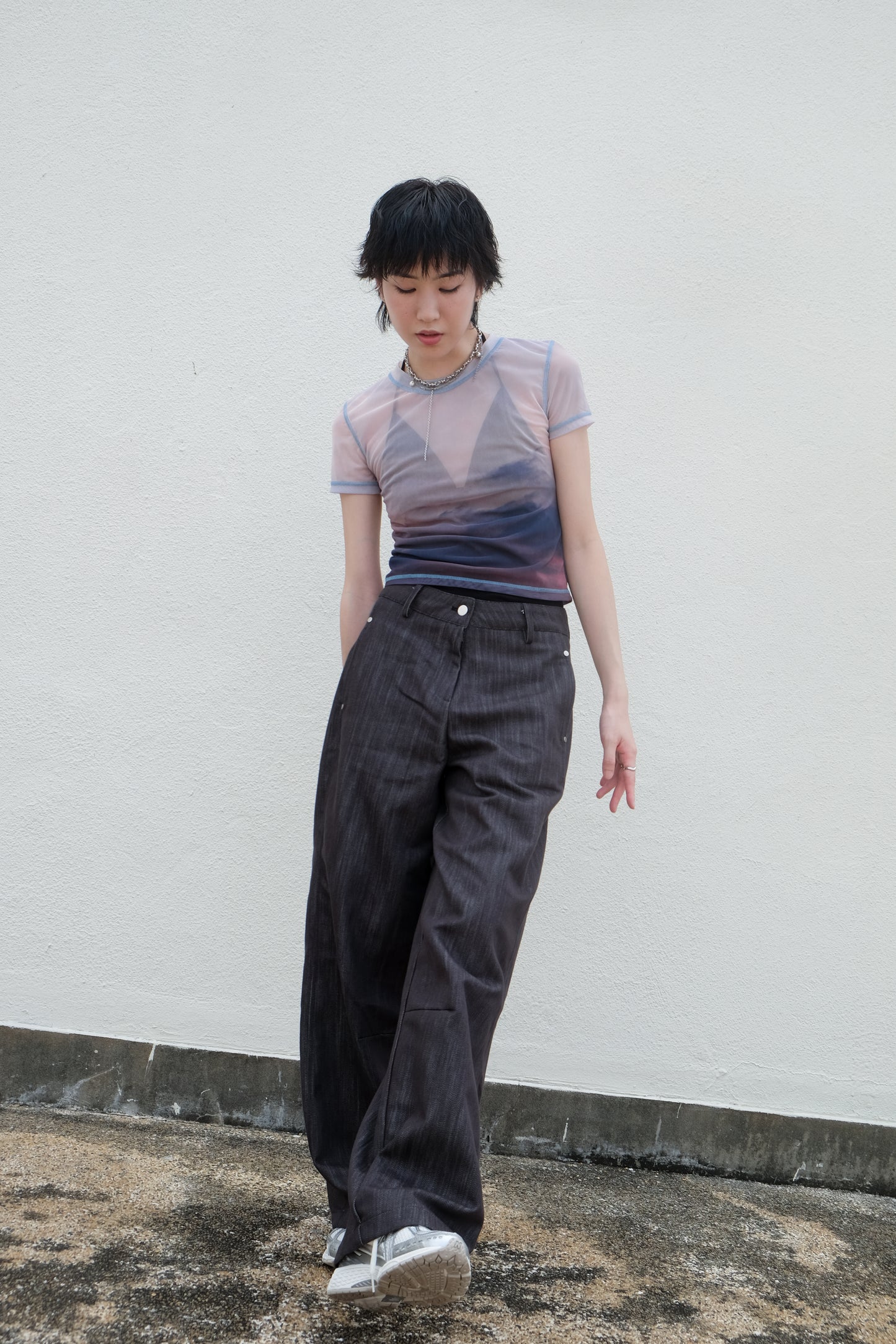 ✨推!"Strokes" Studded Relaxed Pants (3 Colours)