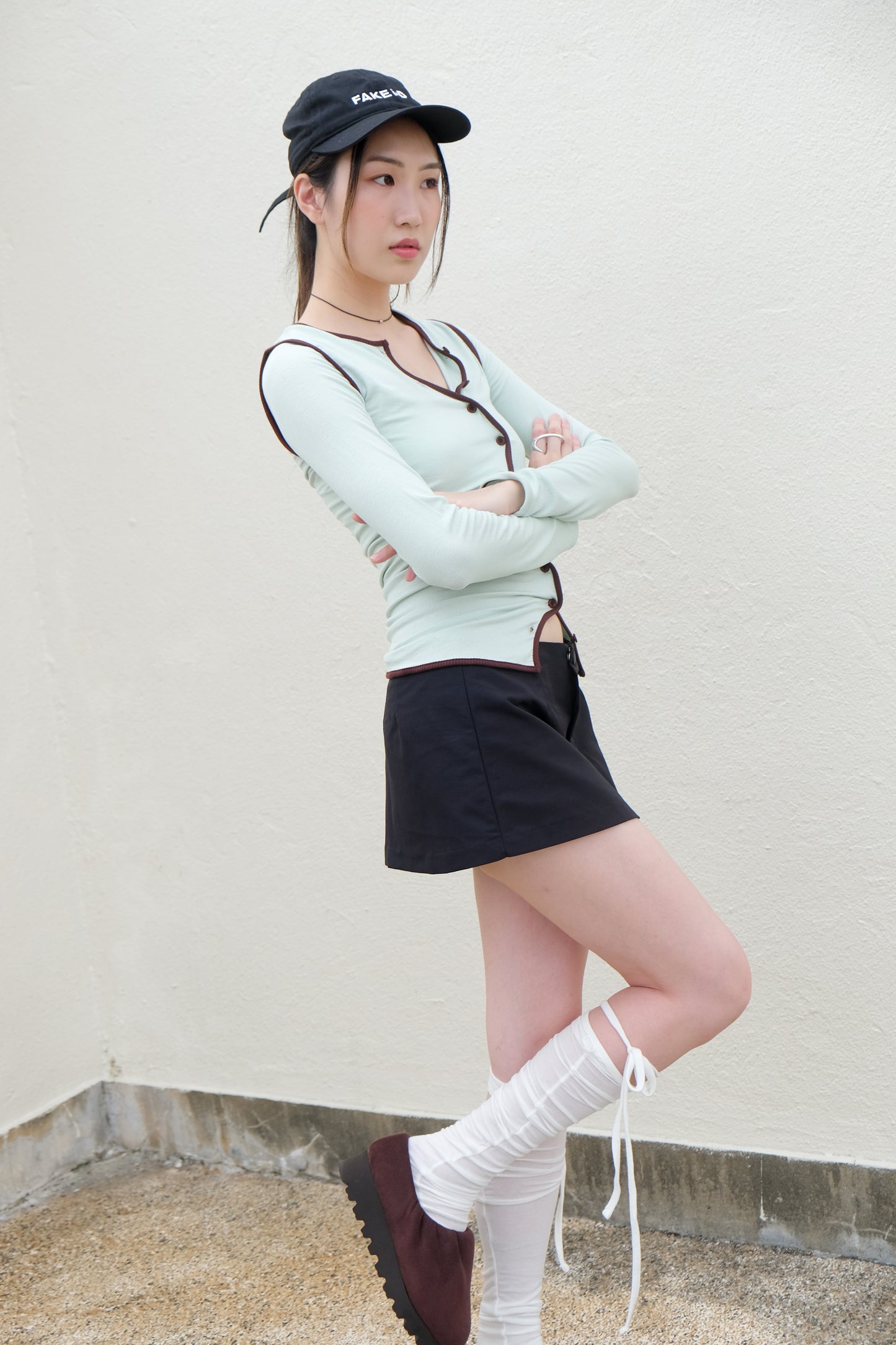 Slim & Curvy Cardigan (Mint x Choco)