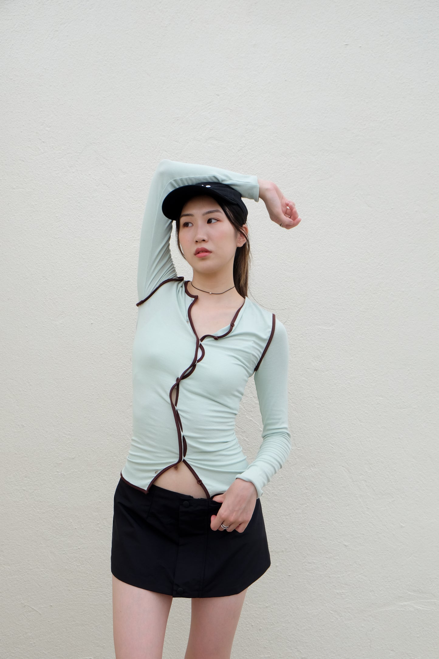 Slim & Curvy Cardigan (Mint x Choco)