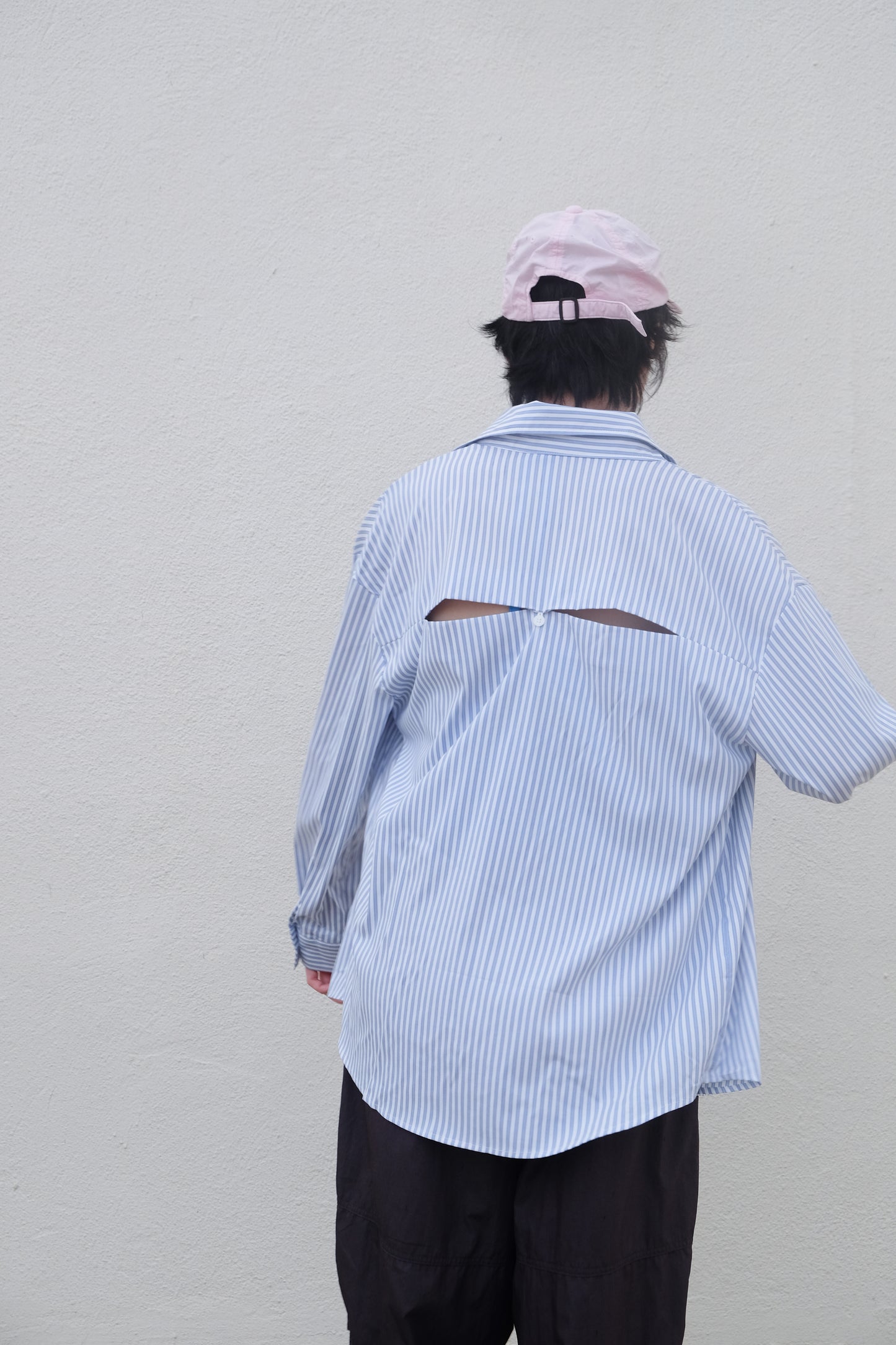 "Eyes" Cut-out Striped Summer Shirt