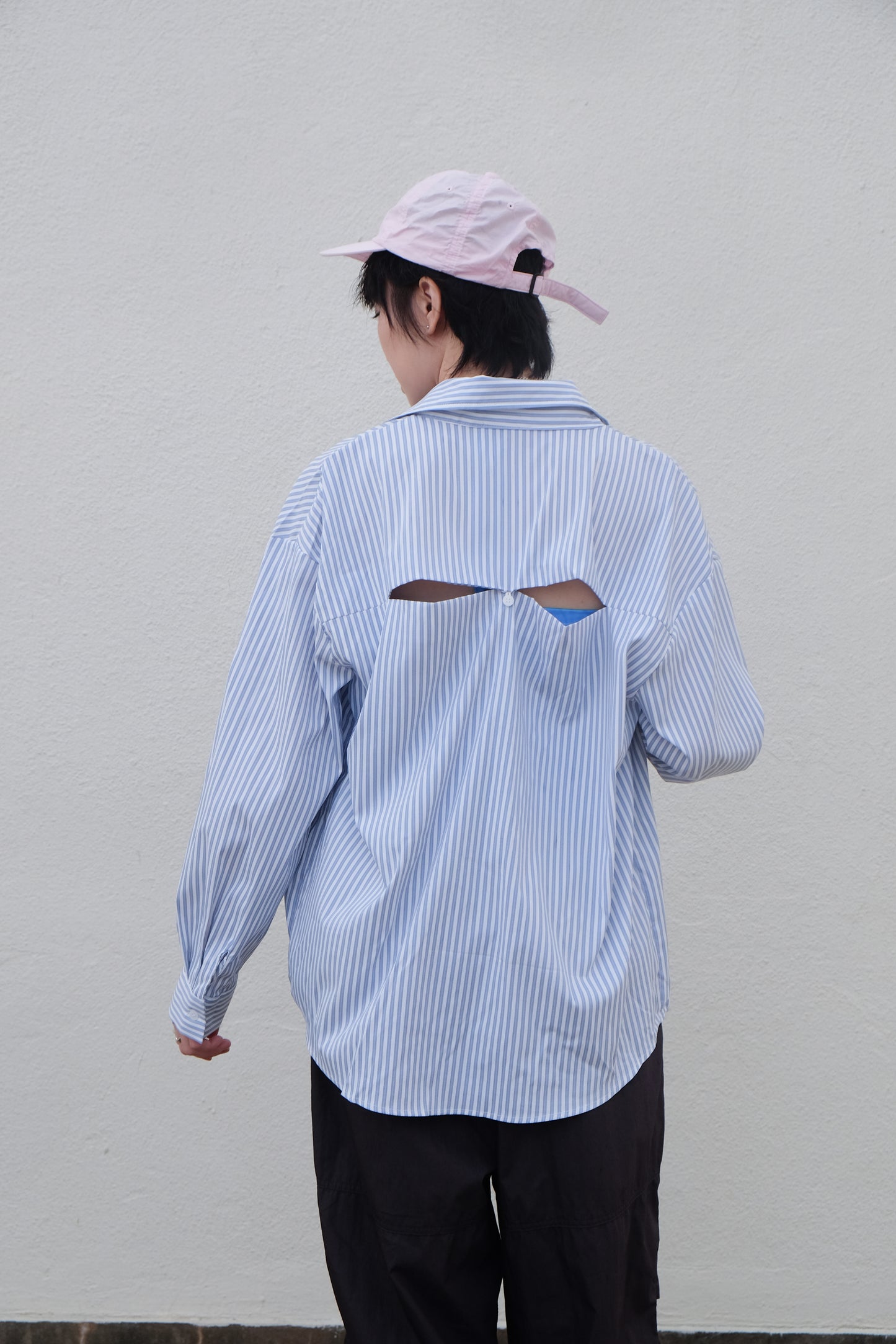 "Eyes" Cut-out Striped Summer Shirt