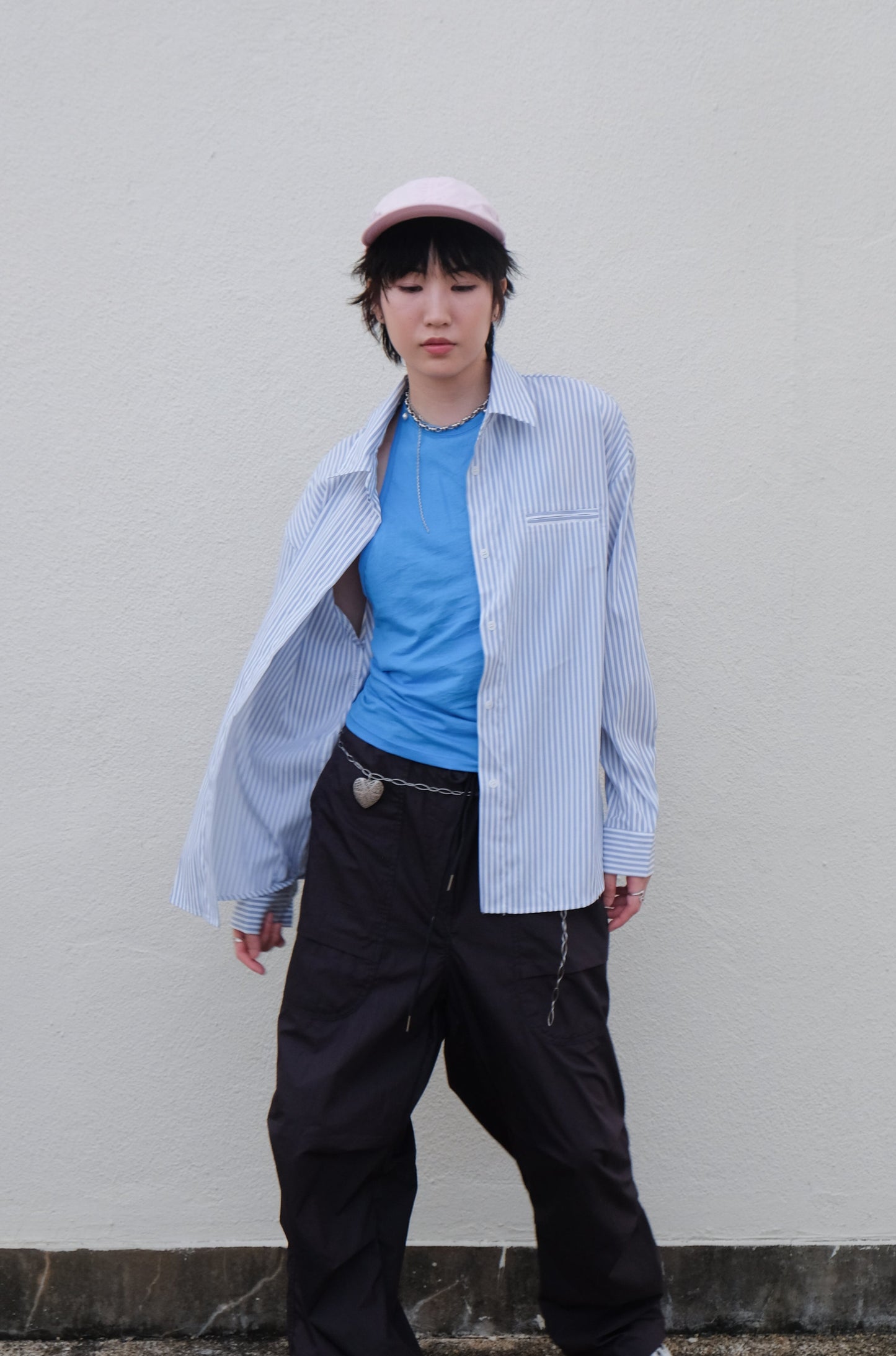 "Eyes" Cut-out Striped Summer Shirt