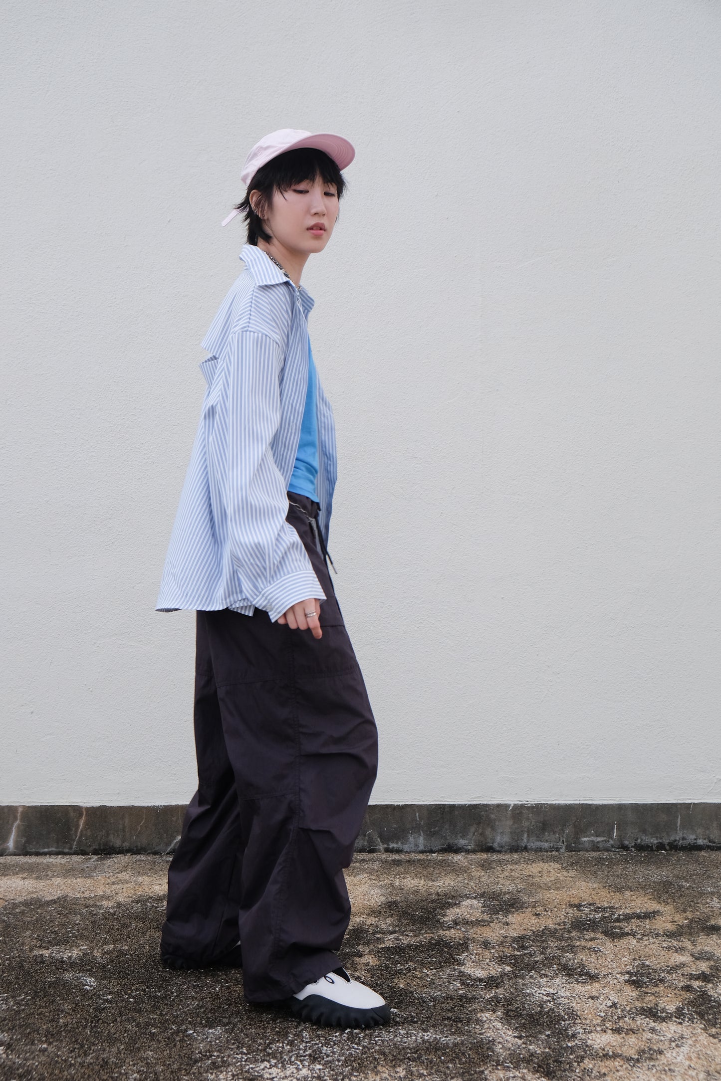 "Eyes" Cut-out Striped Summer Shirt
