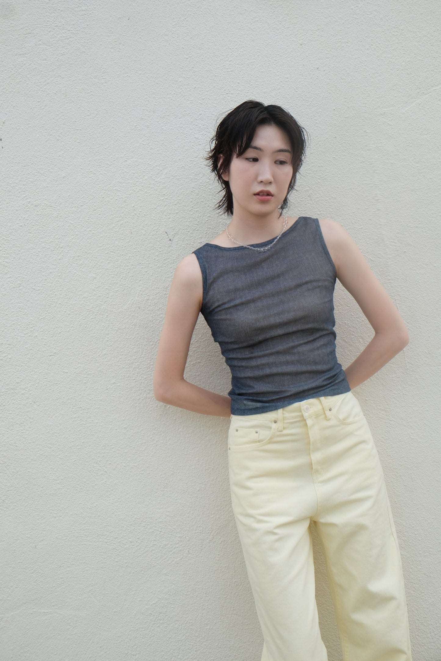 Pastel Straight Summer Pants (White)