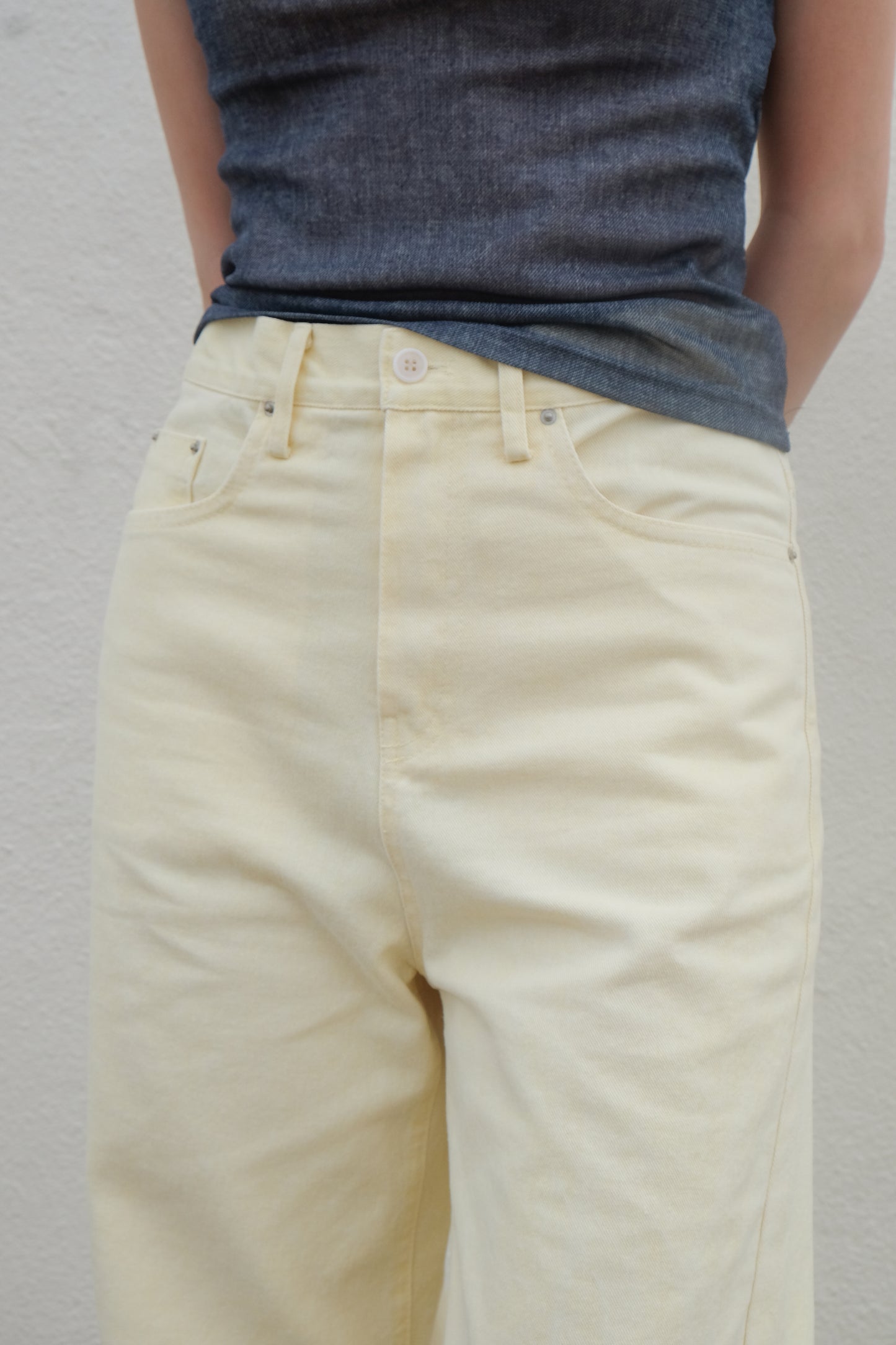 Pastel Straight Summer Pants (White)