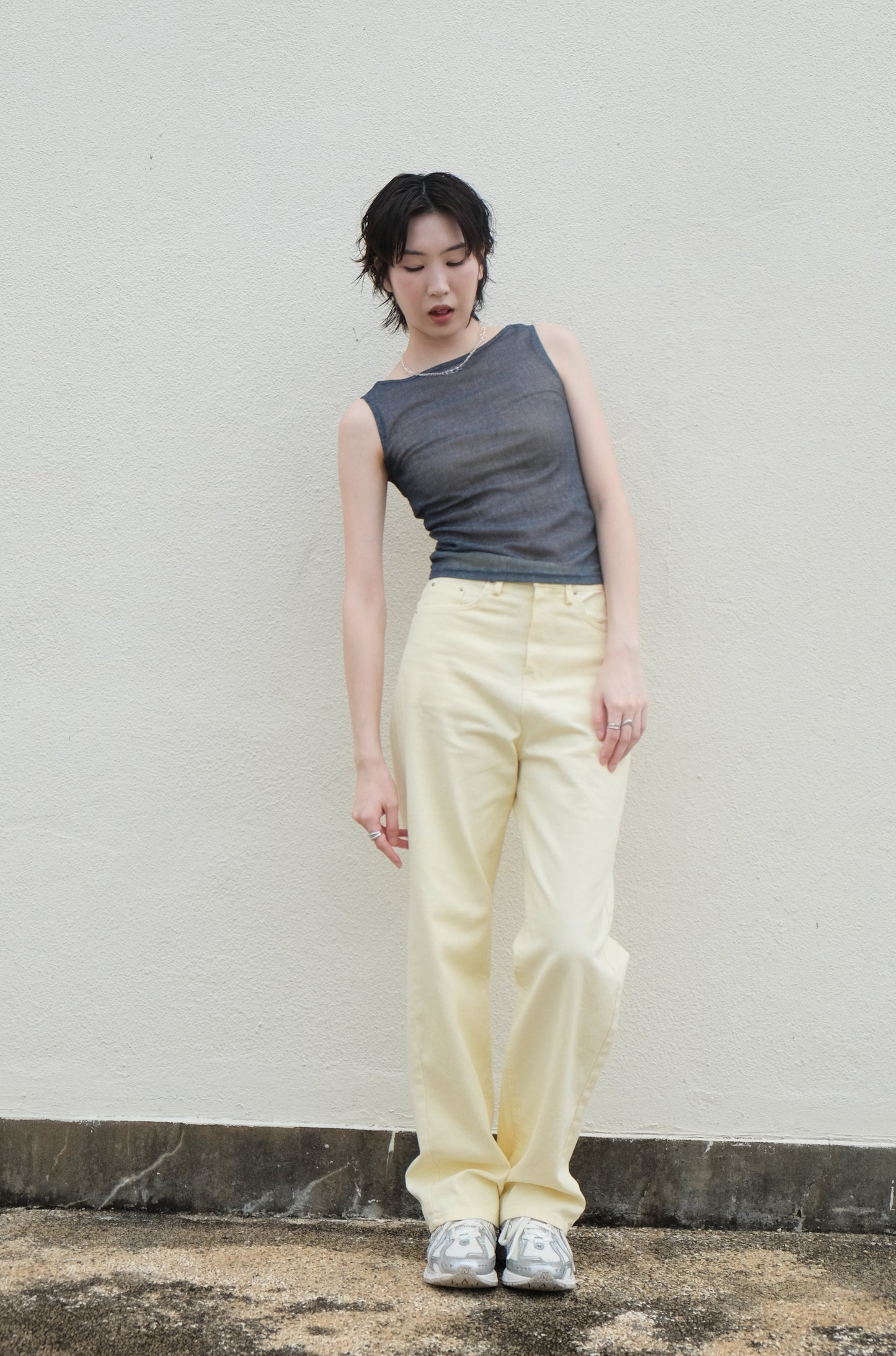 Pastel Straight Summer Pants (White)