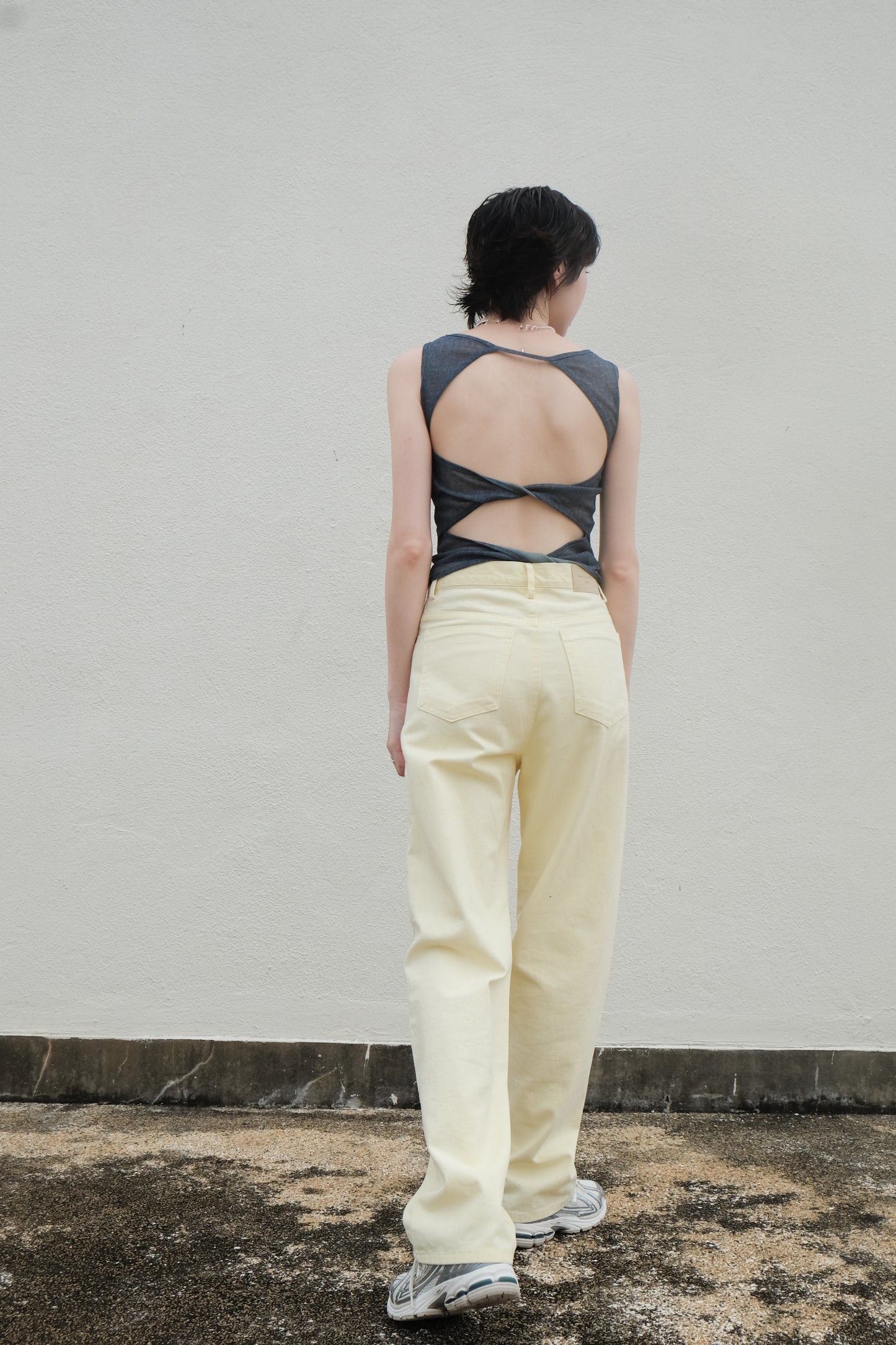 Pastel Straight Summer Pants (White)