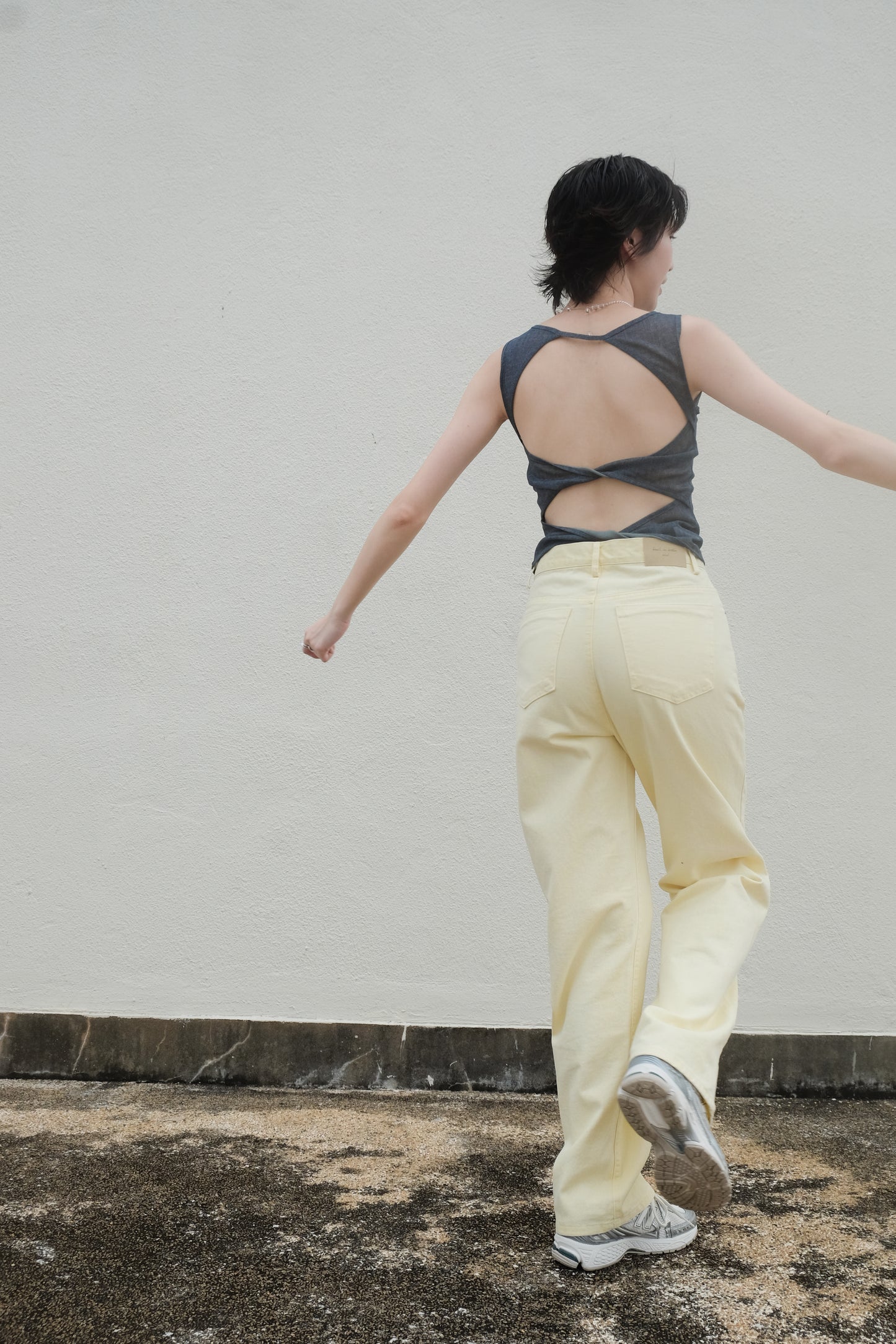 Pastel Straight Summer Pants (White)