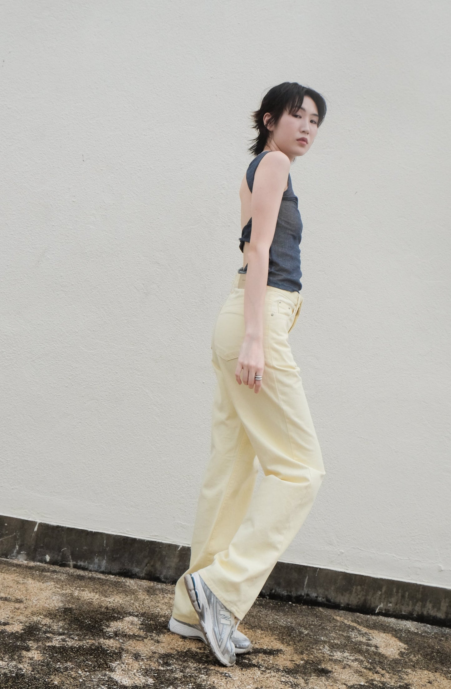 Pastel Straight Summer Pants (White)