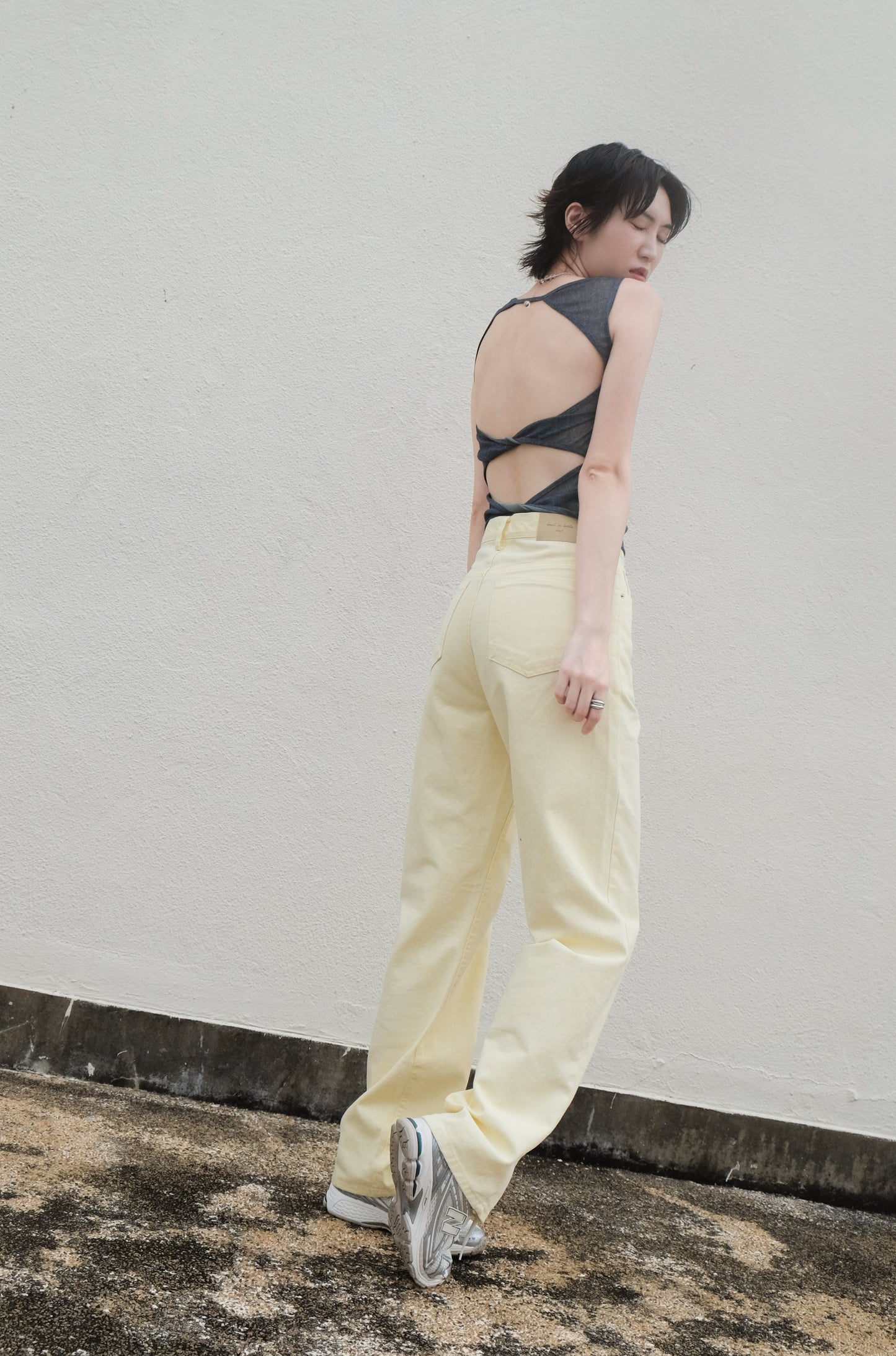 Pastel Straight Summer Pants (White)
