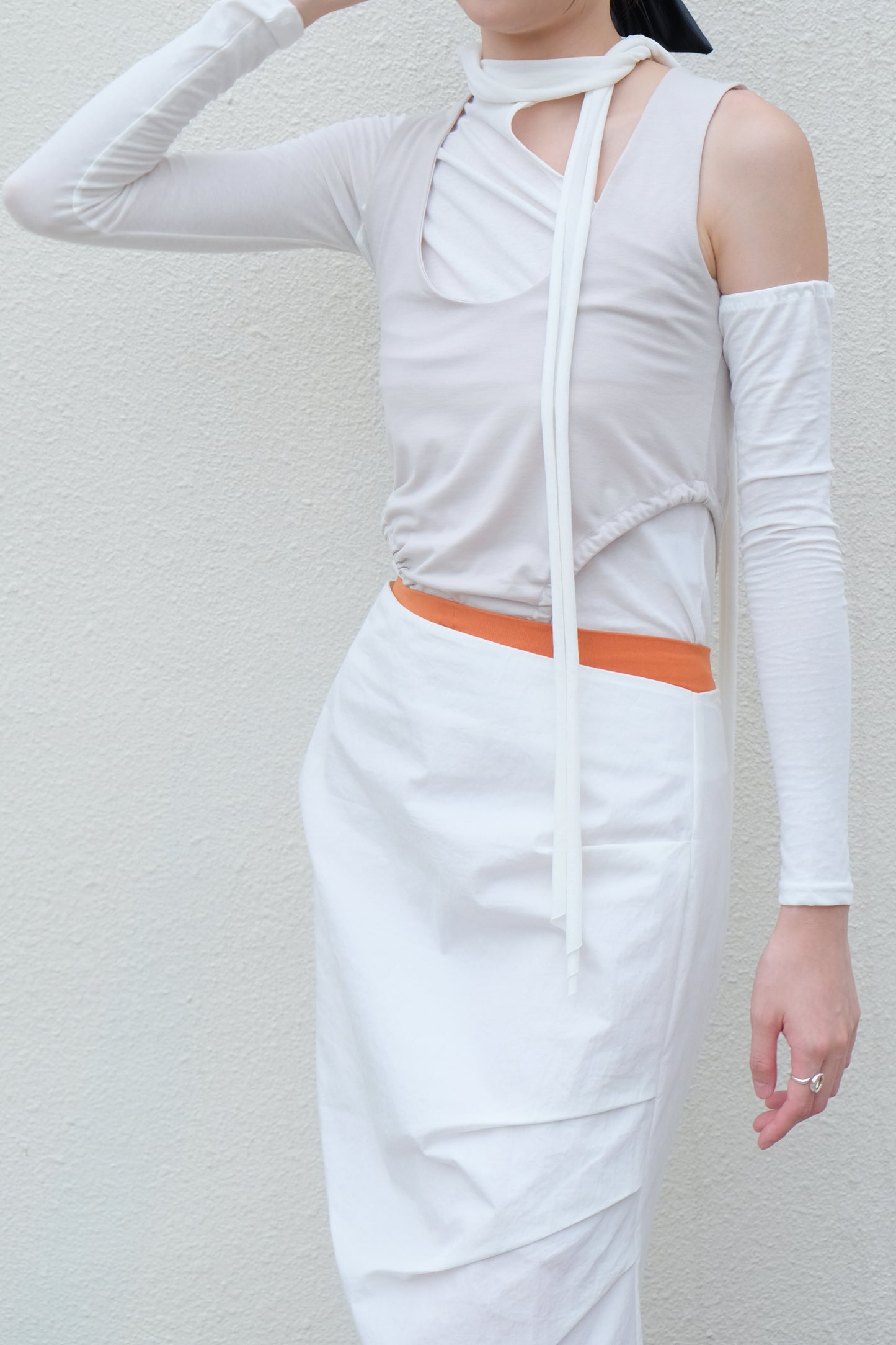 "Alexa" One-Shoulder Top (White)