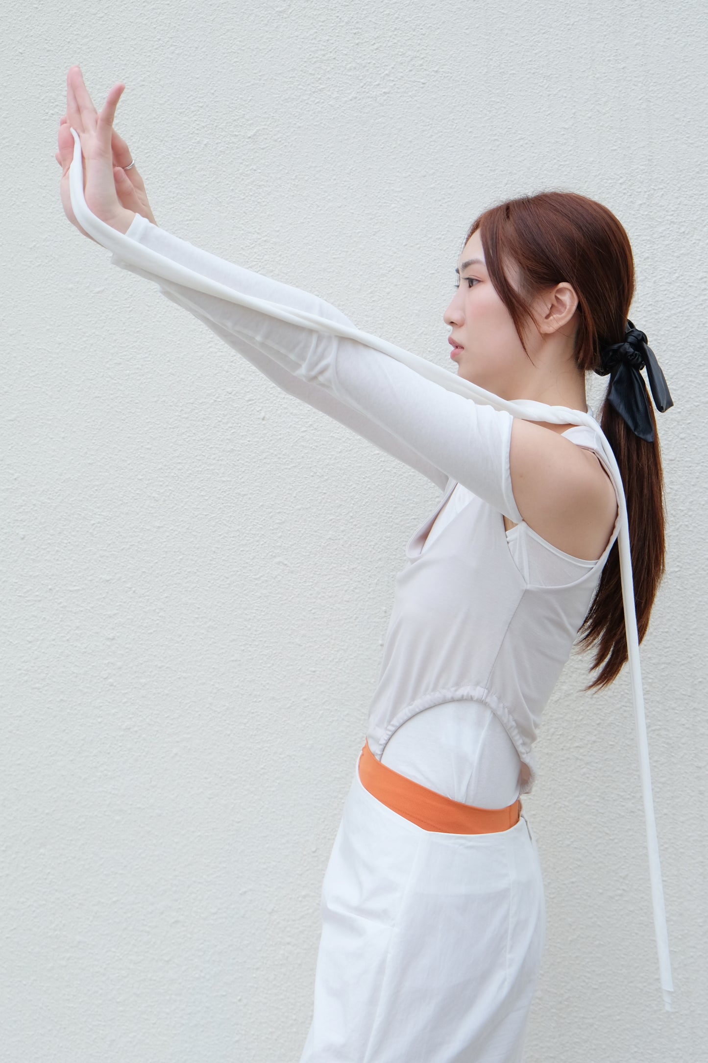 "Alexa" One-Shoulder Top (White)