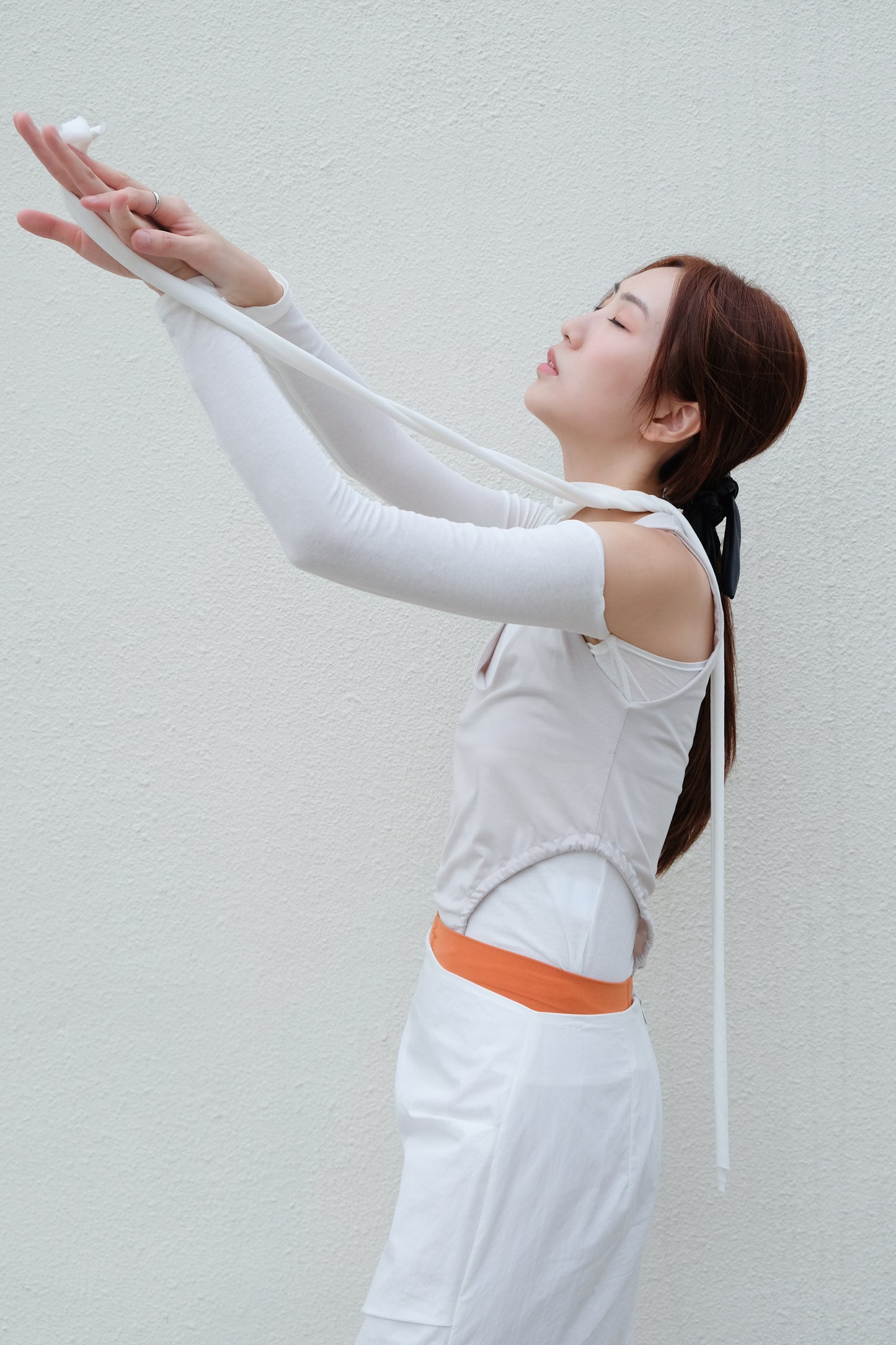 "Alexa" One-Shoulder Top (White)